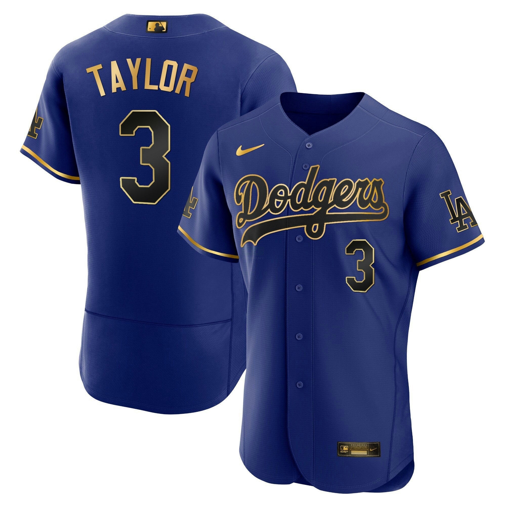 Camisa MLB Men’s Los Angeles Flex Base Dourada Jersey