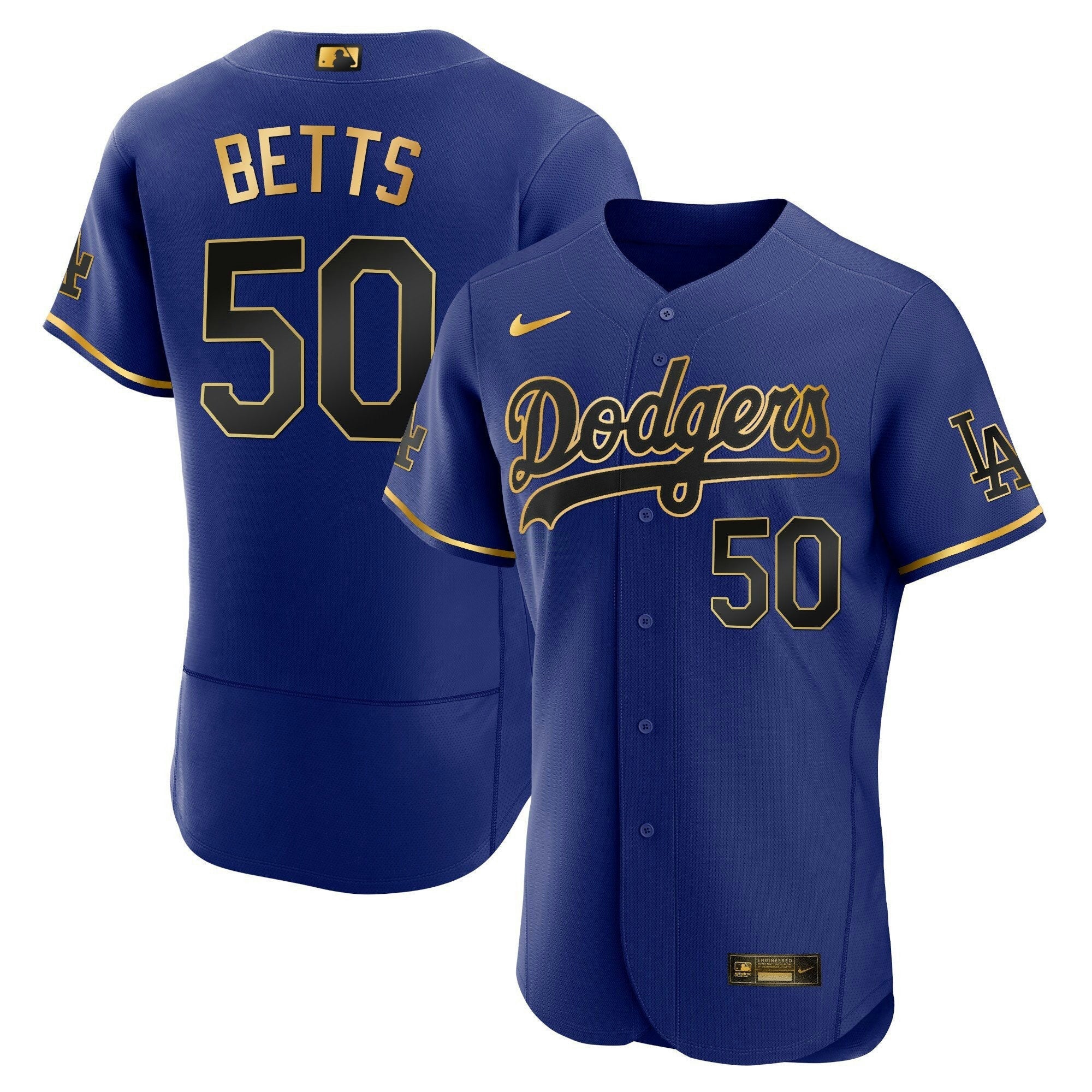 Camisa MLB Men’s Los Angeles Flex Base Dourada Jersey