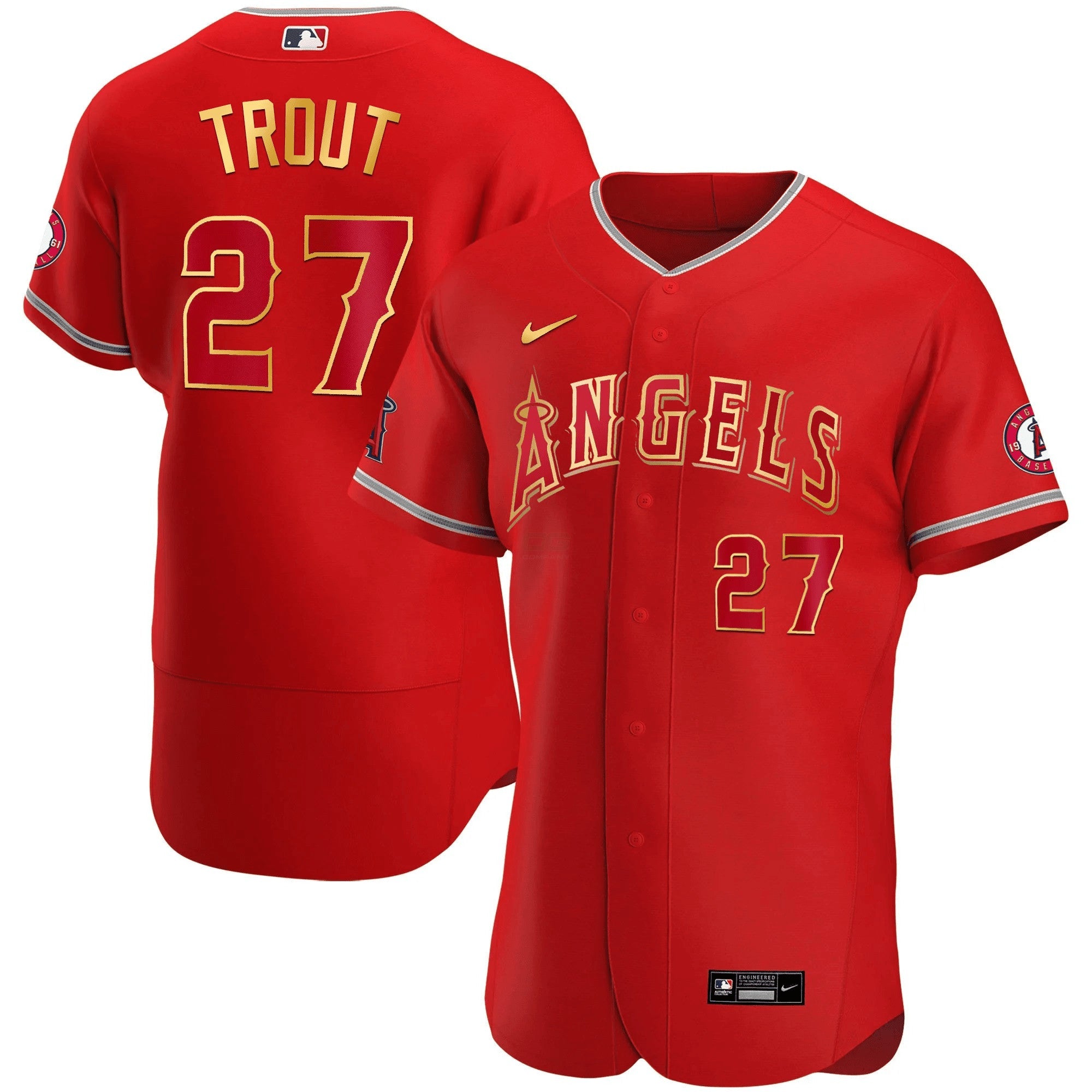 Camisa MLB Men’s Los Angeles Flex Base Dourada Jersey