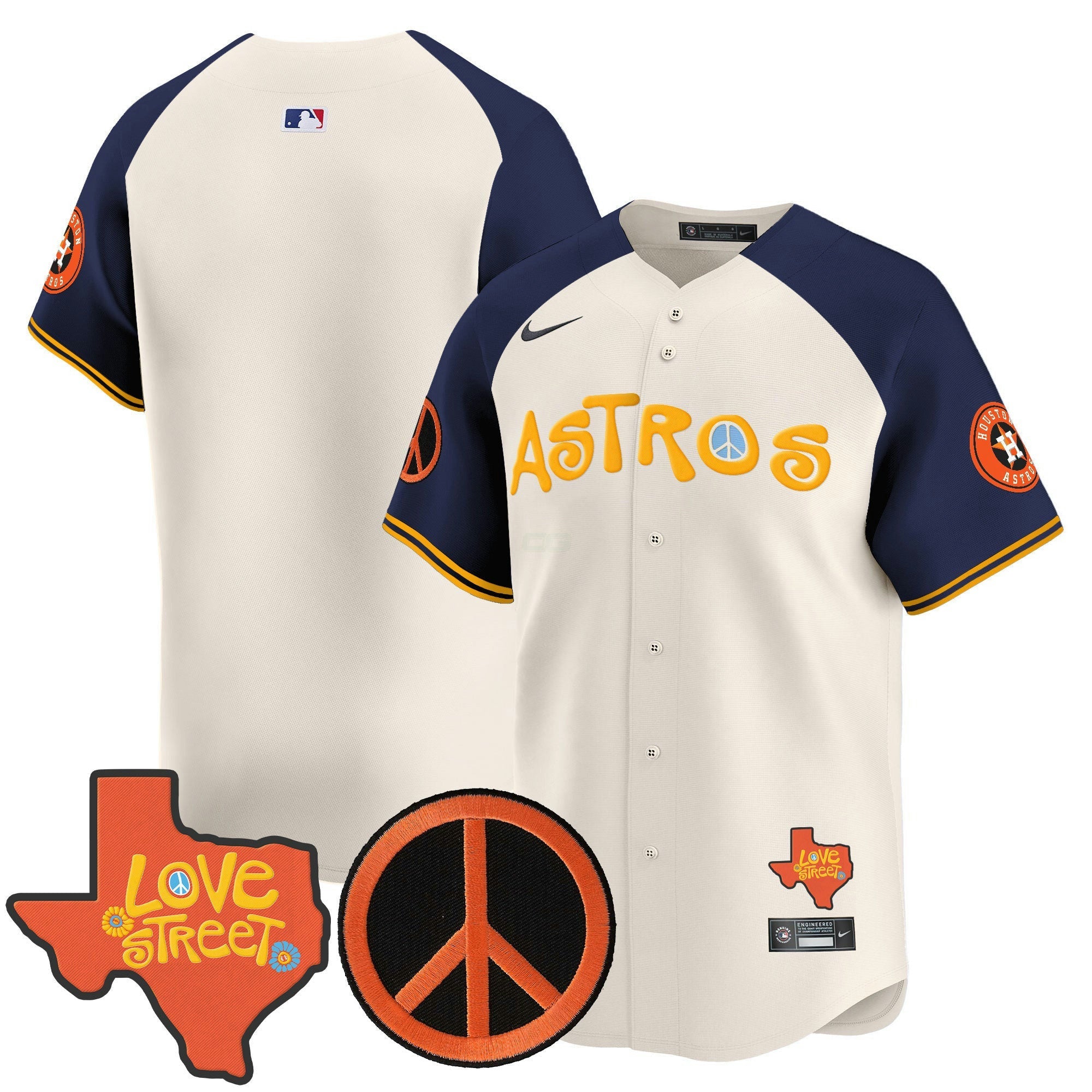 Camisa MLB Men’s Love Street & Peace Sign Patch Vapor Premier Limited Jersey