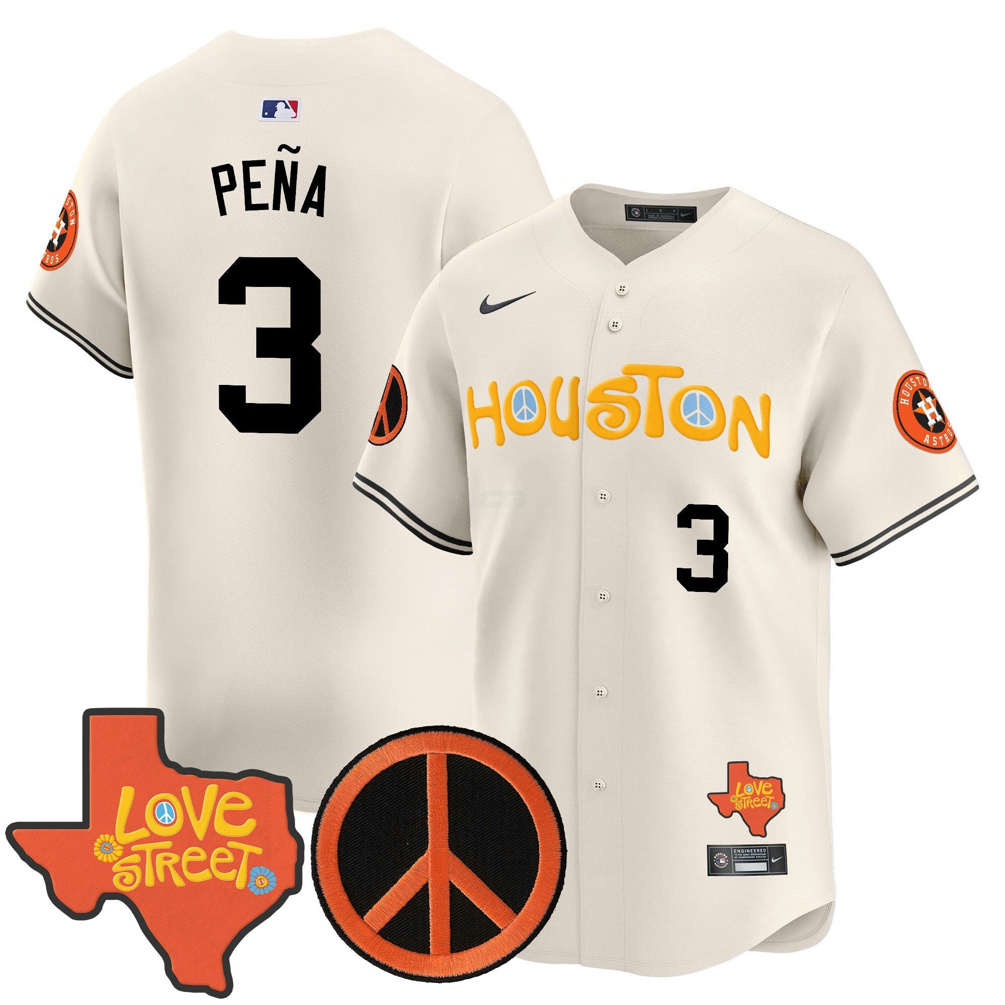 Camisa MLB Men’s Love Street & Peace Sign Patch Vapor Premier Limited Jersey V2