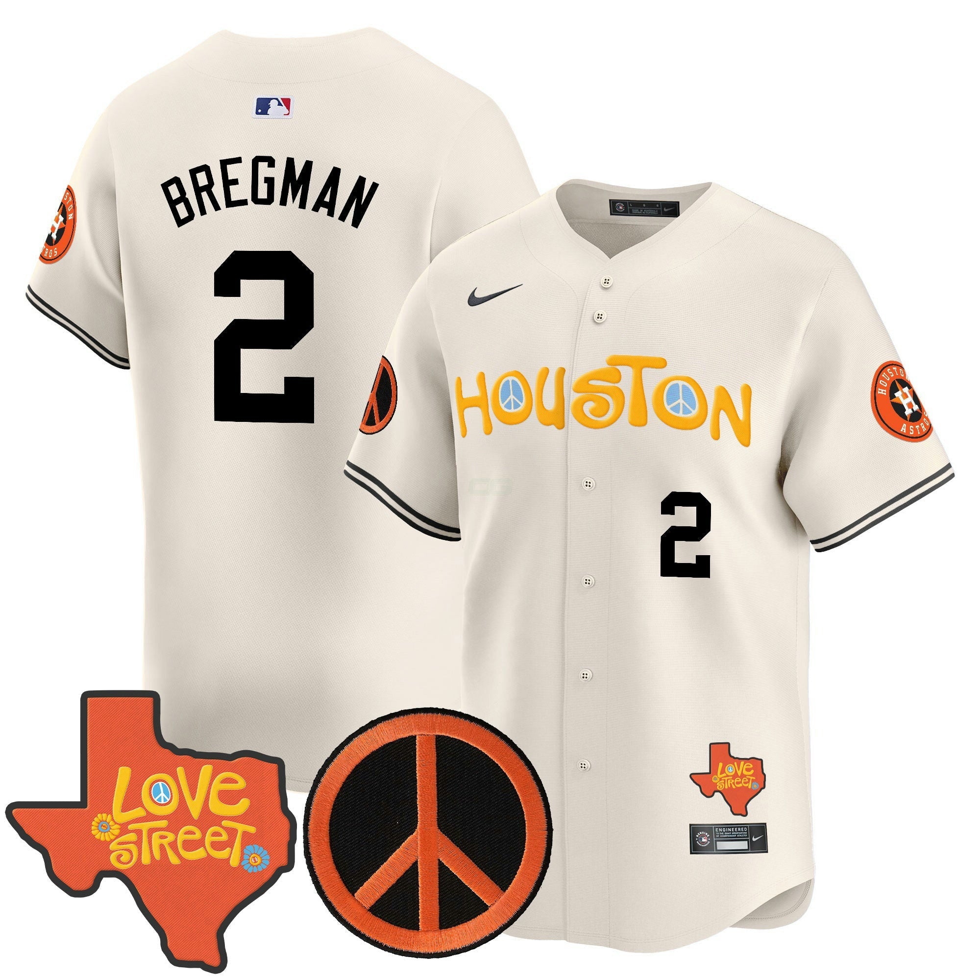 Camisa MLB Men’s Love Street & Peace Sign Patch Vapor Premier Limited Jersey V2