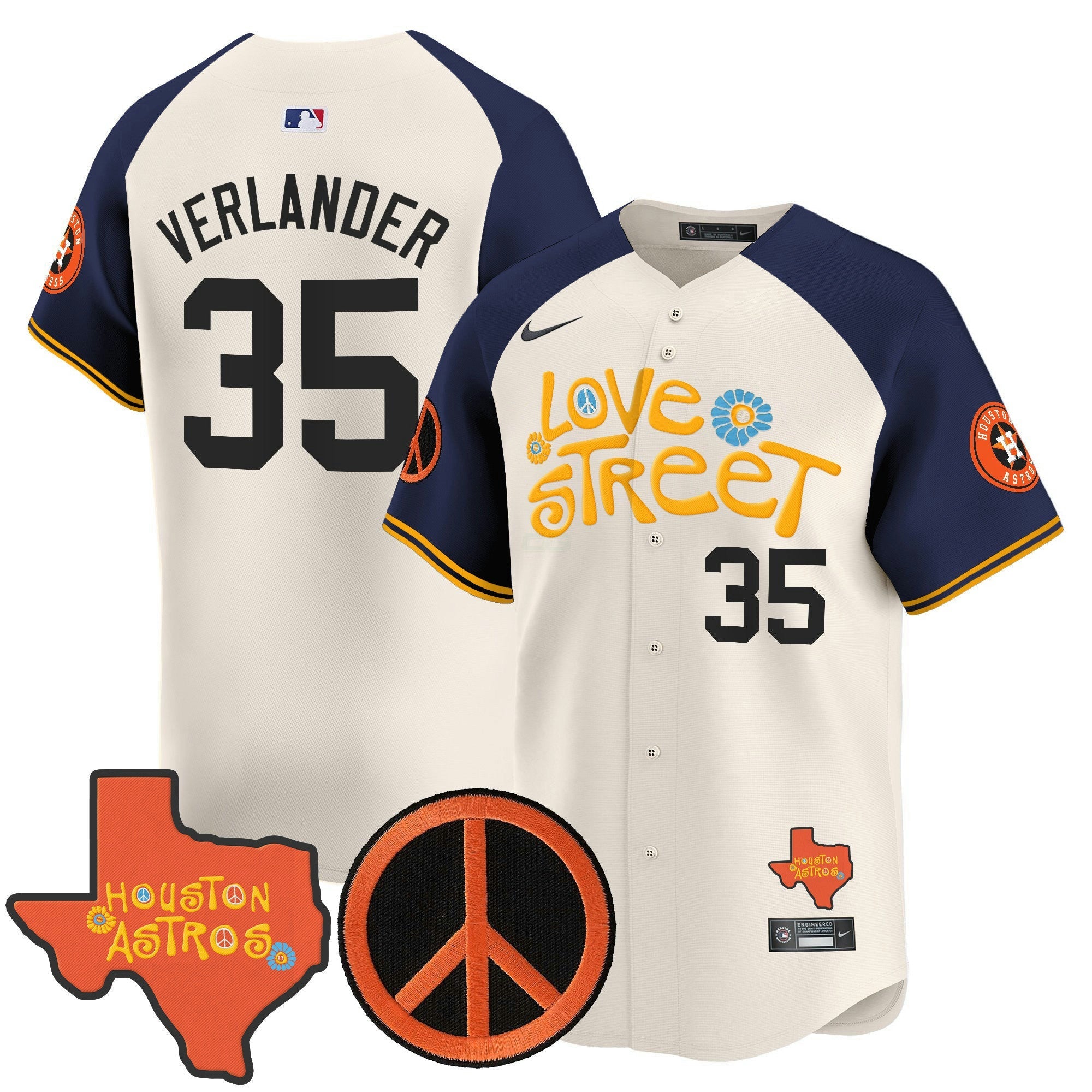 Camisa MLB Men’s Love Street & Peace Sign Patch Vapor Premier Limited Jersey V3