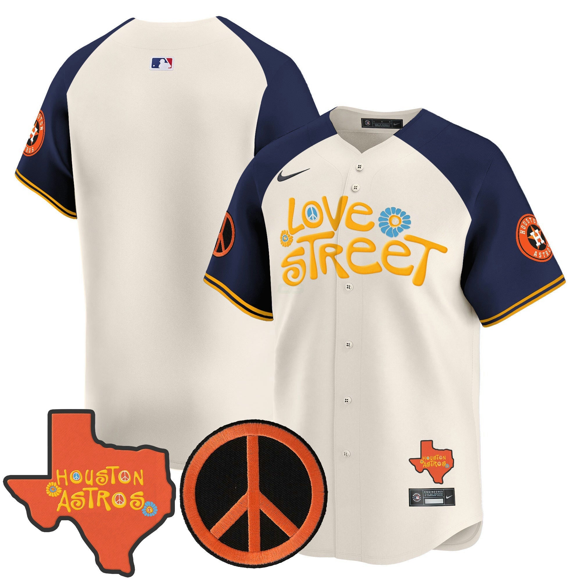 Camisa MLB Men’s Love Street & Peace Sign Patch Vapor Premier Limited Jersey V3
