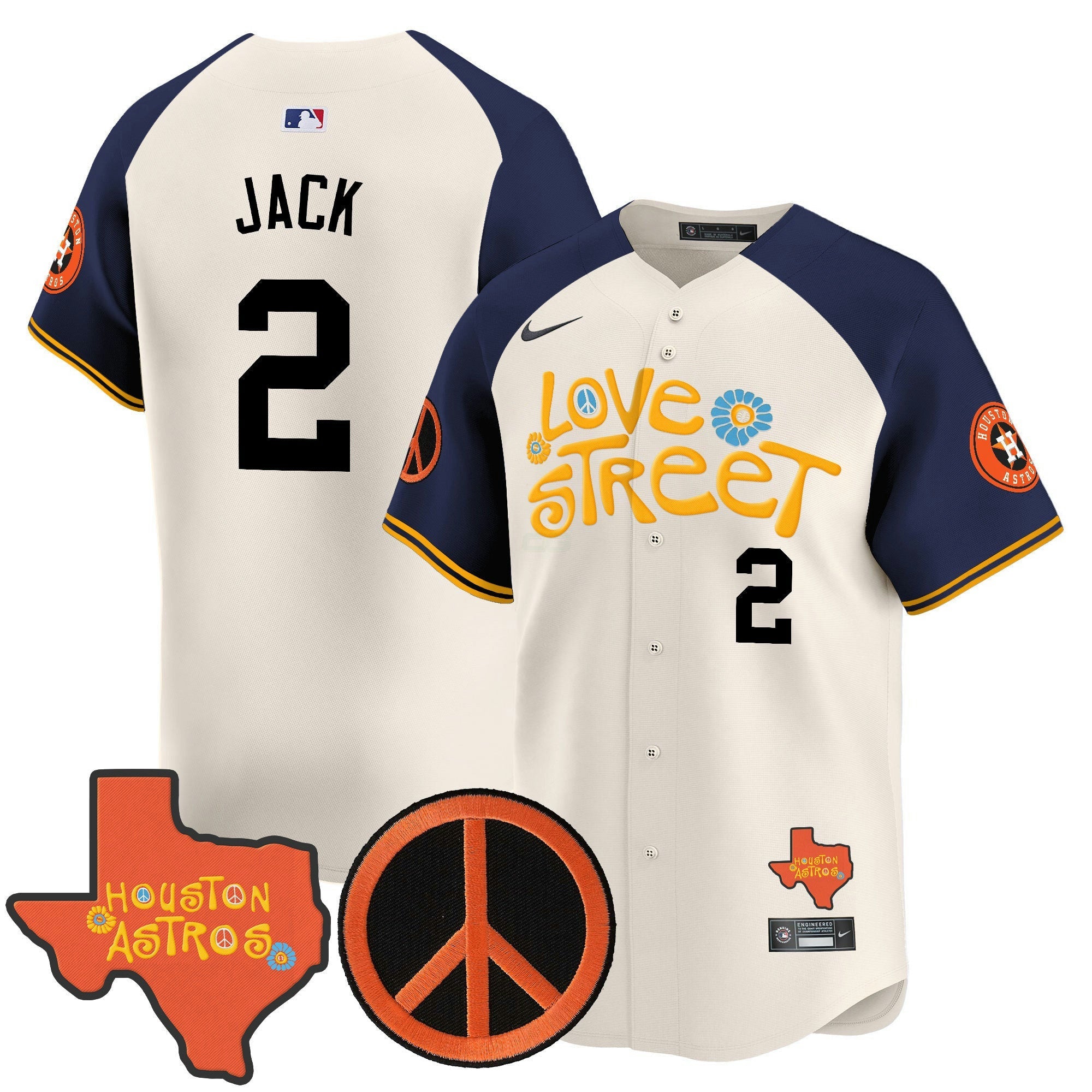 Camisa MLB Men’s Love Street & Peace Sign Patch Vapor Premier Limited Jersey V3