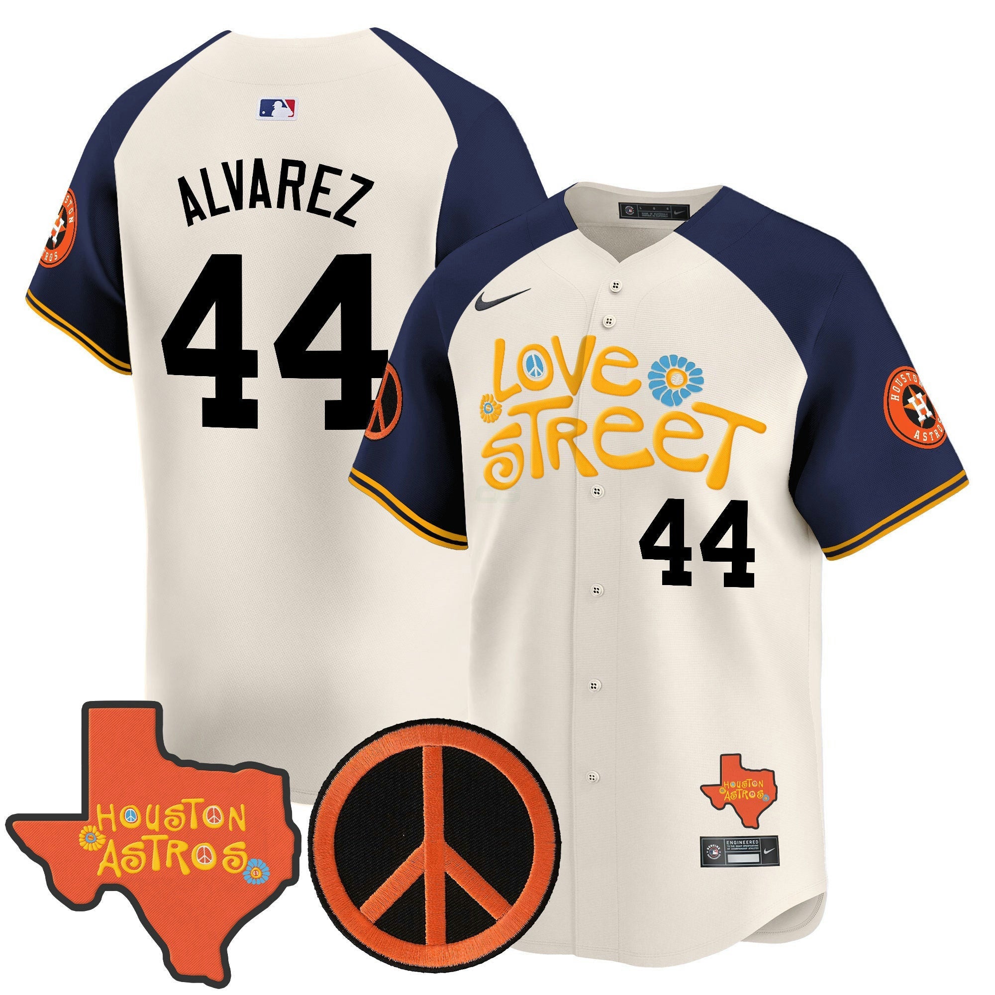 Camisa MLB Men’s Love Street & Peace Sign Patch Vapor Premier Limited Jersey V3
