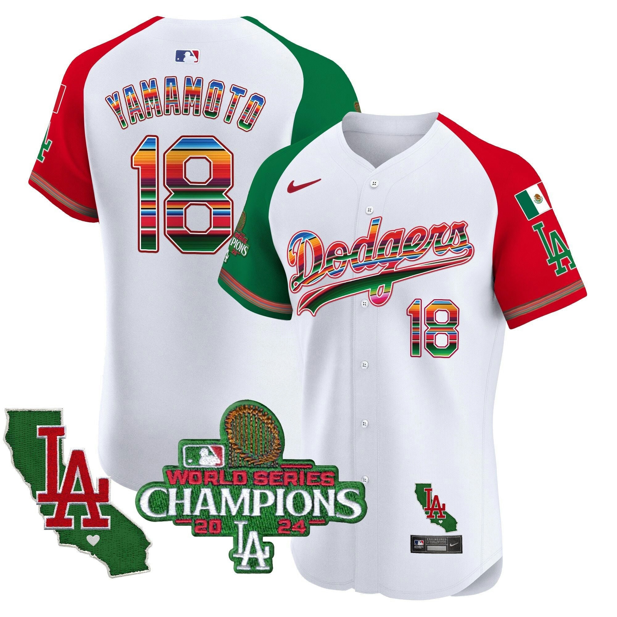 Camisa MLB Men’s Mexico 2024 World Series Champions Vapor Premier Elite Jersey