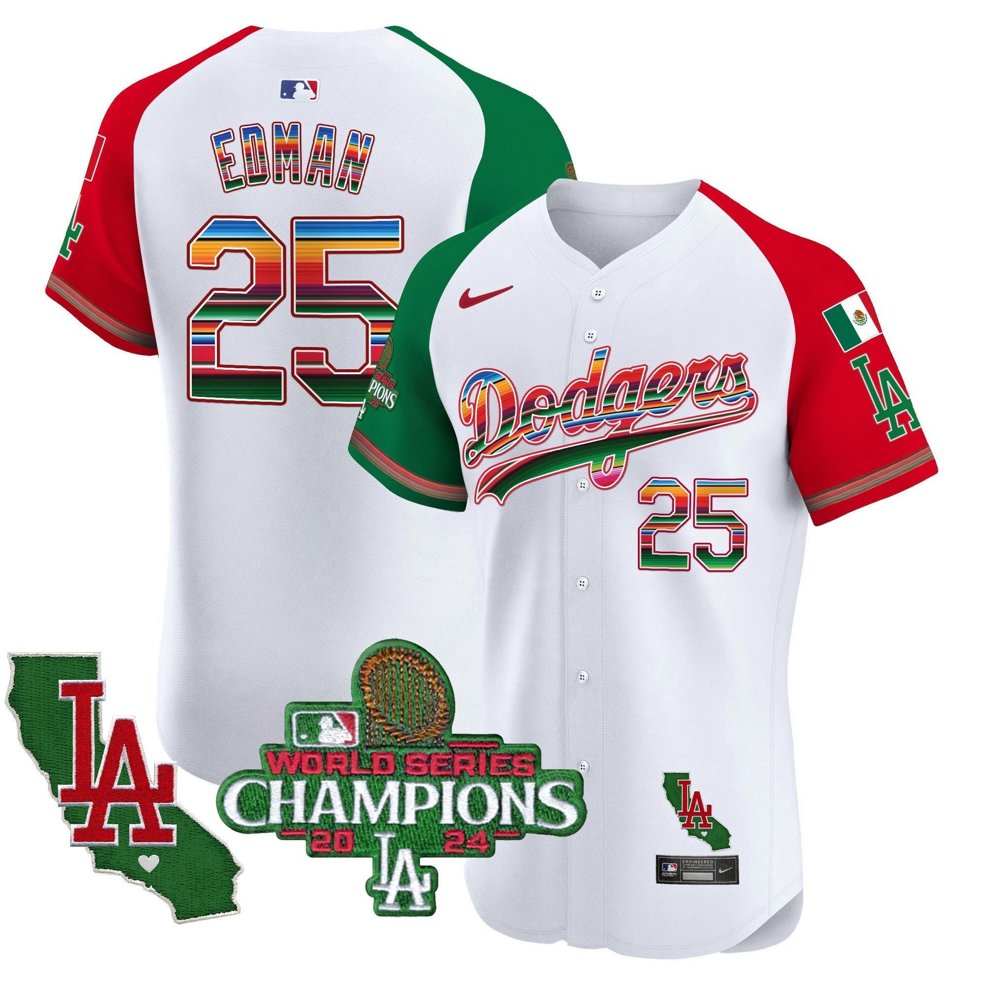 Camisa MLB Men’s Mexico 2024 World Series Champions Vapor Premier Elite Jersey