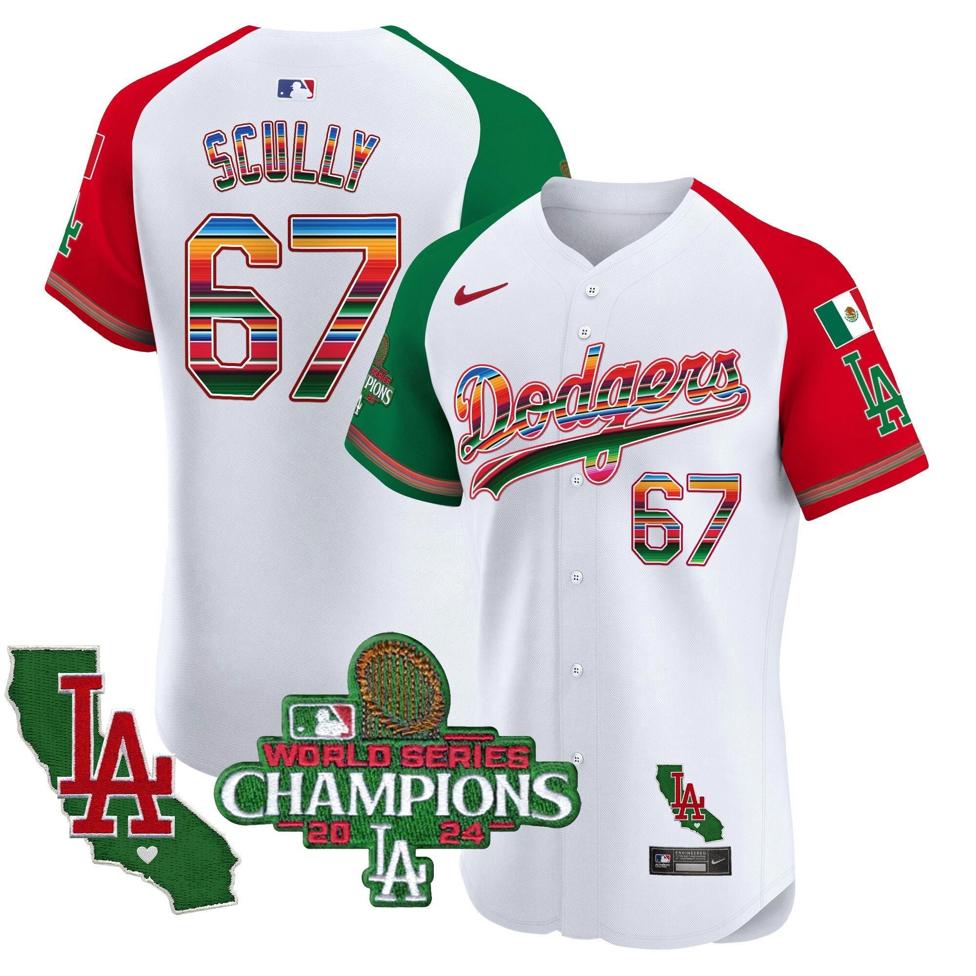 Camisa MLB Men’s Mexico 2024 World Series Champions Vapor Premier Elite Jersey