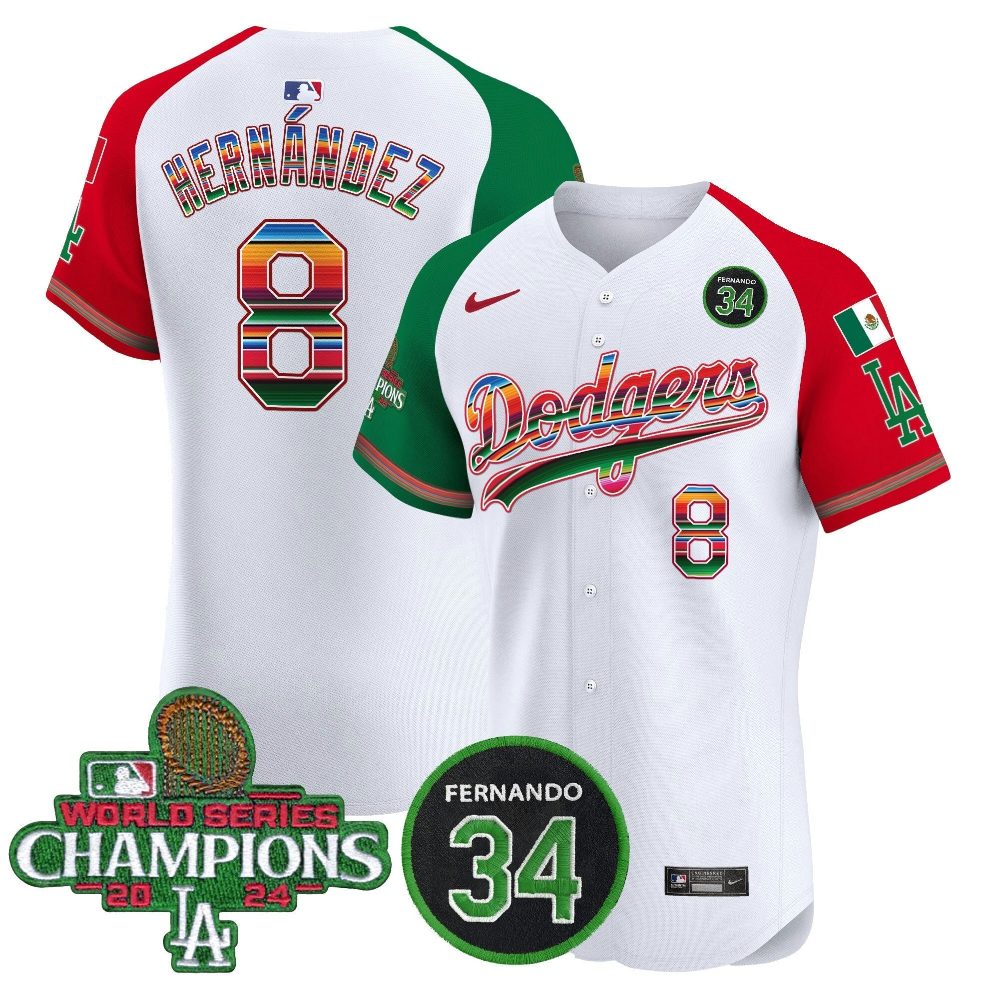 Camisa MLB Men’s Mexico 2024 World Series Champions Vapor Premier Elite Jersey V2