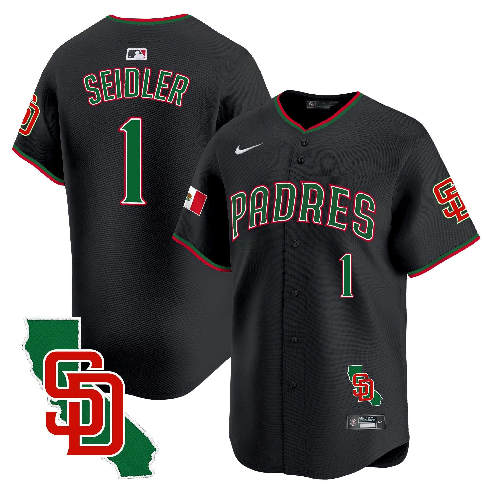 Camisa MLB Men’s Mexico California Patch Vapor Premier Limited Jersey V5