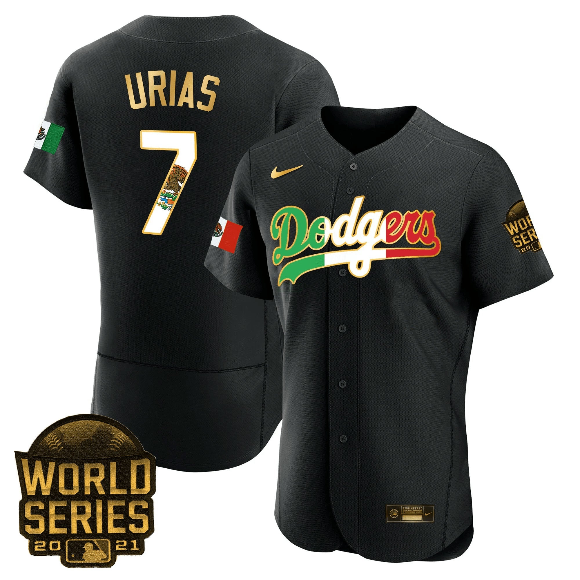 Camisa MLB Men’s Mexico World Series Patch Flex Base Jersey