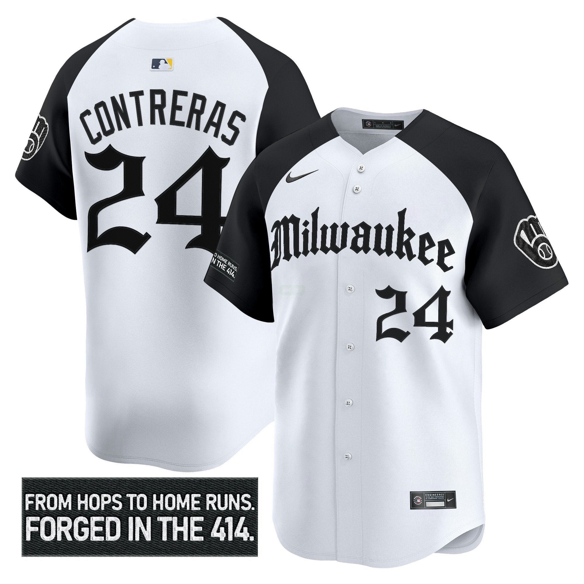 Camisa MLB Men’s Milwaukee ‘Gothic 414 Shadows Edition’ Vapor Premier Limited Jersey