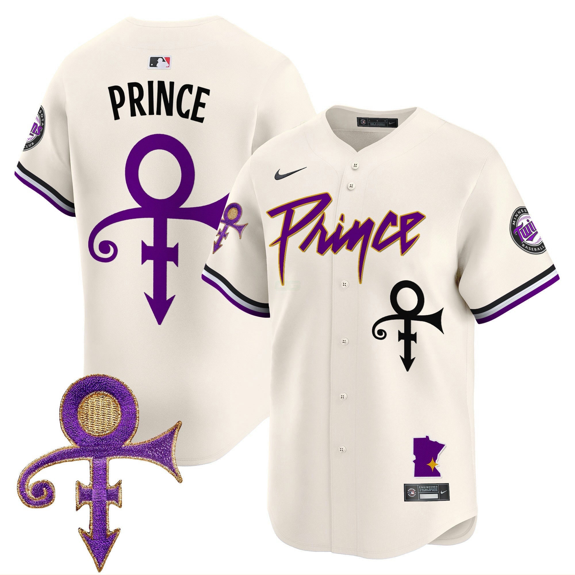 Camisa MLB Men’s Minnesota Prince Patch Vapor Premier Limited Jersey V2
