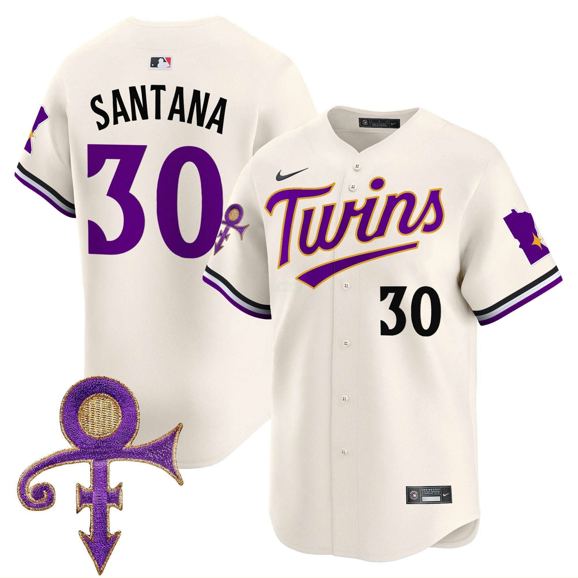 Camisa MLB Men’s Minnesota Prince Patch Vapor Premier Limited Jersey V3