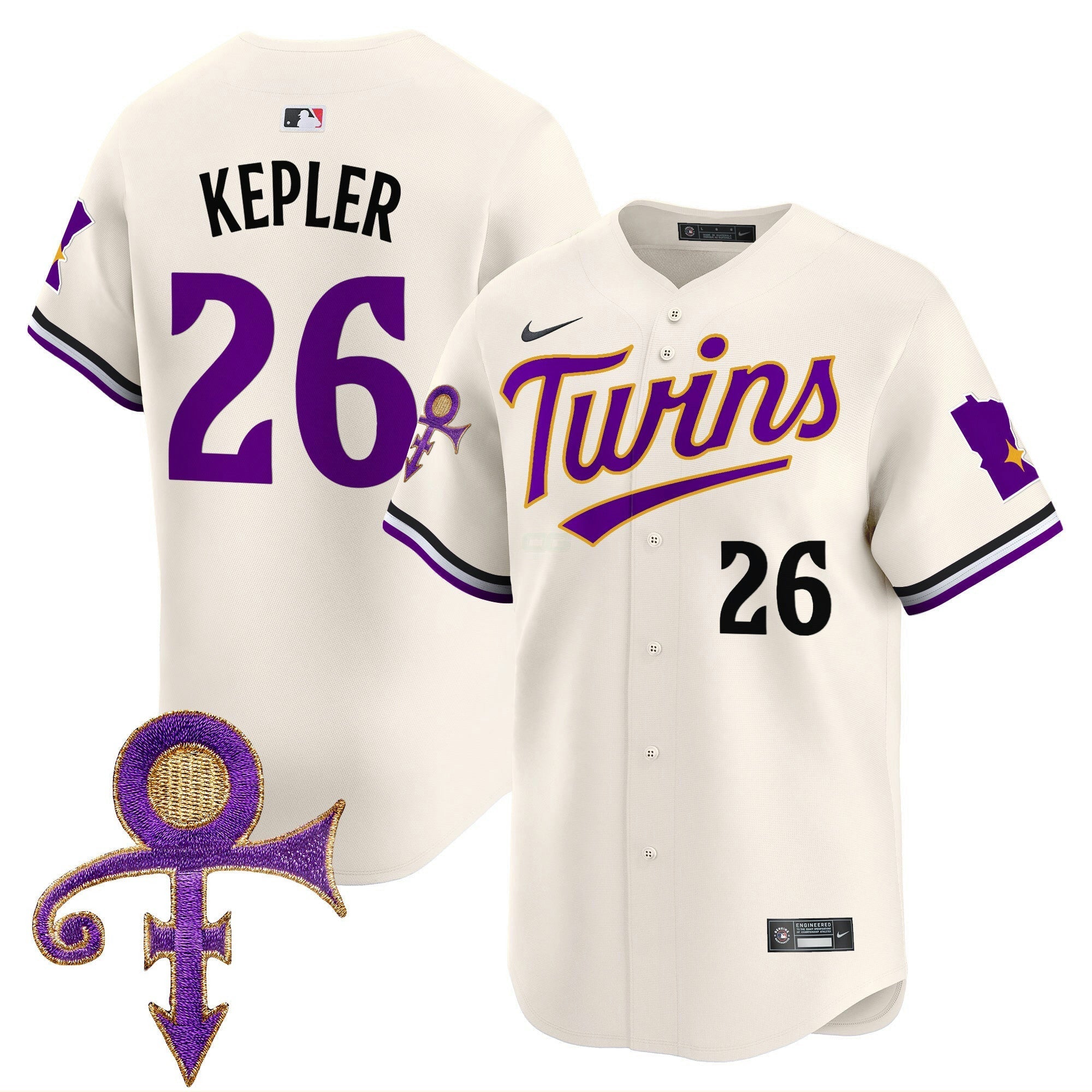 Camisa MLB Men’s Minnesota Prince Patch Vapor Premier Limited Jersey V3