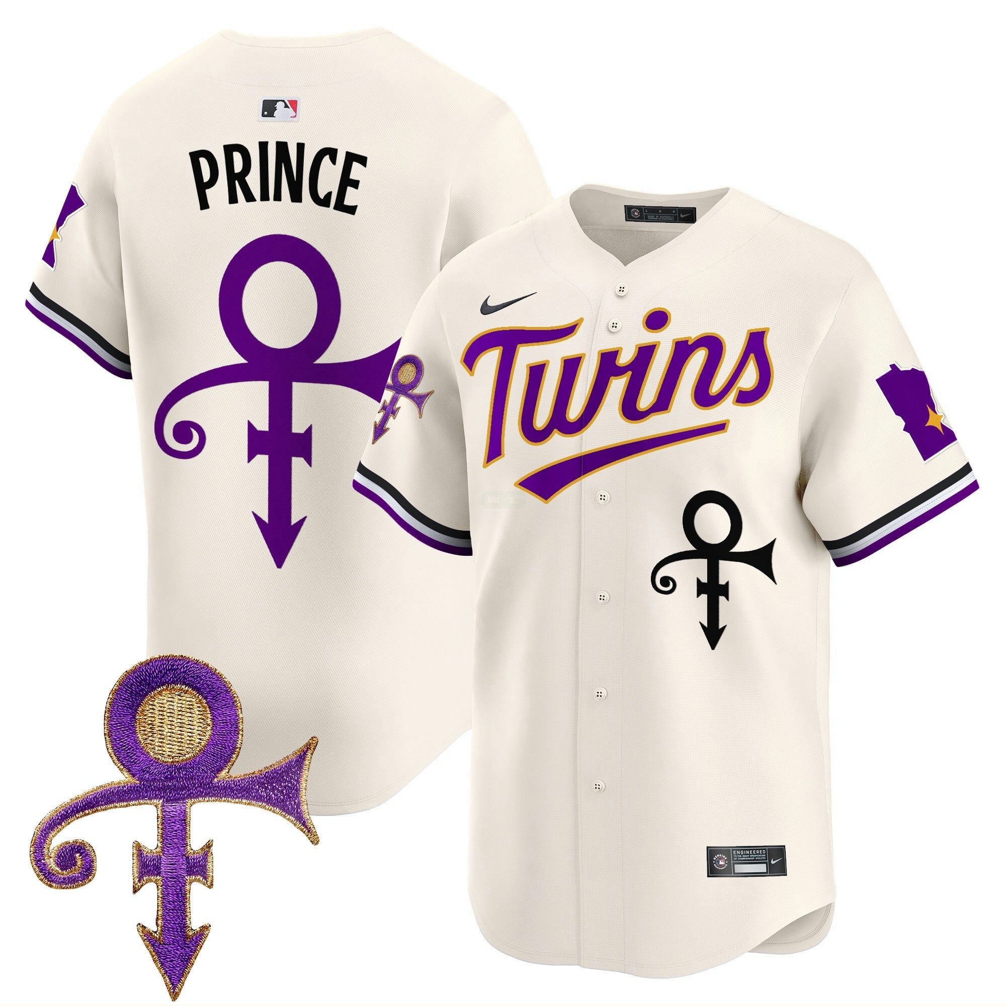 Camisa MLB Men’s Minnesota Prince Patch Vapor Premier Limited Jersey V3