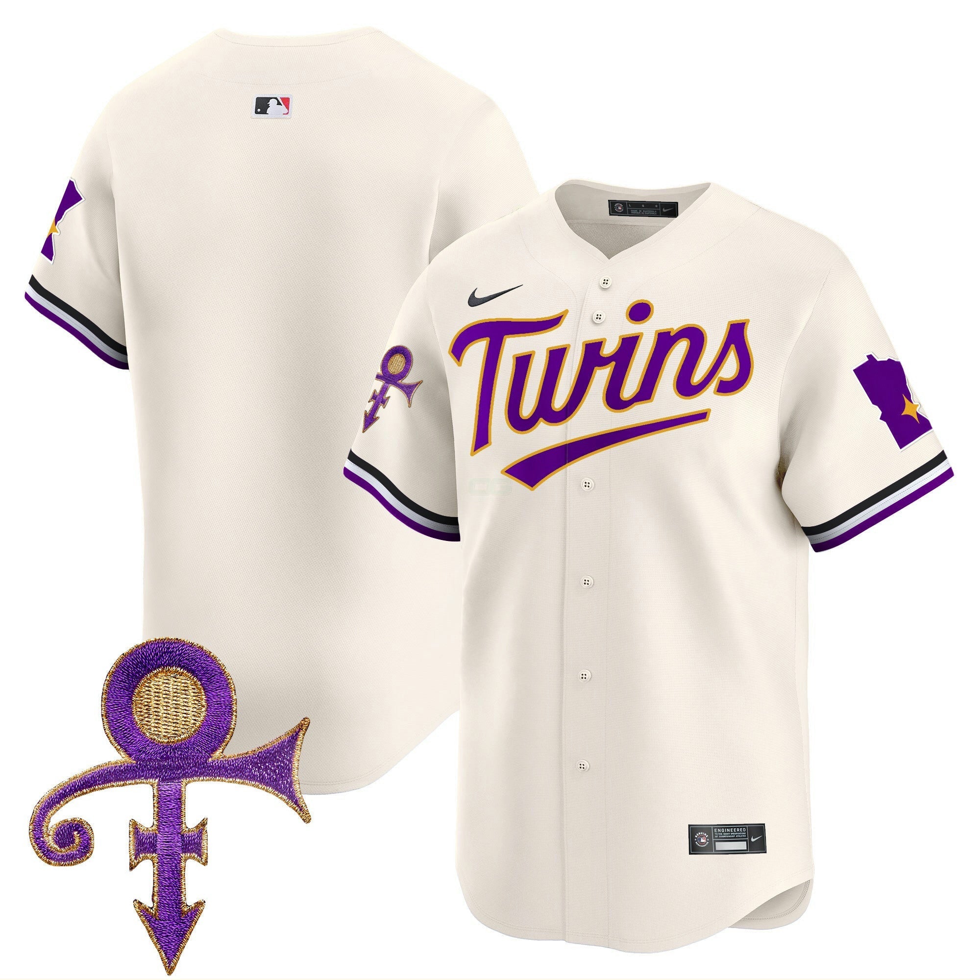 Camisa MLB Men’s Minnesota Prince Patch Vapor Premier Limited Jersey V3