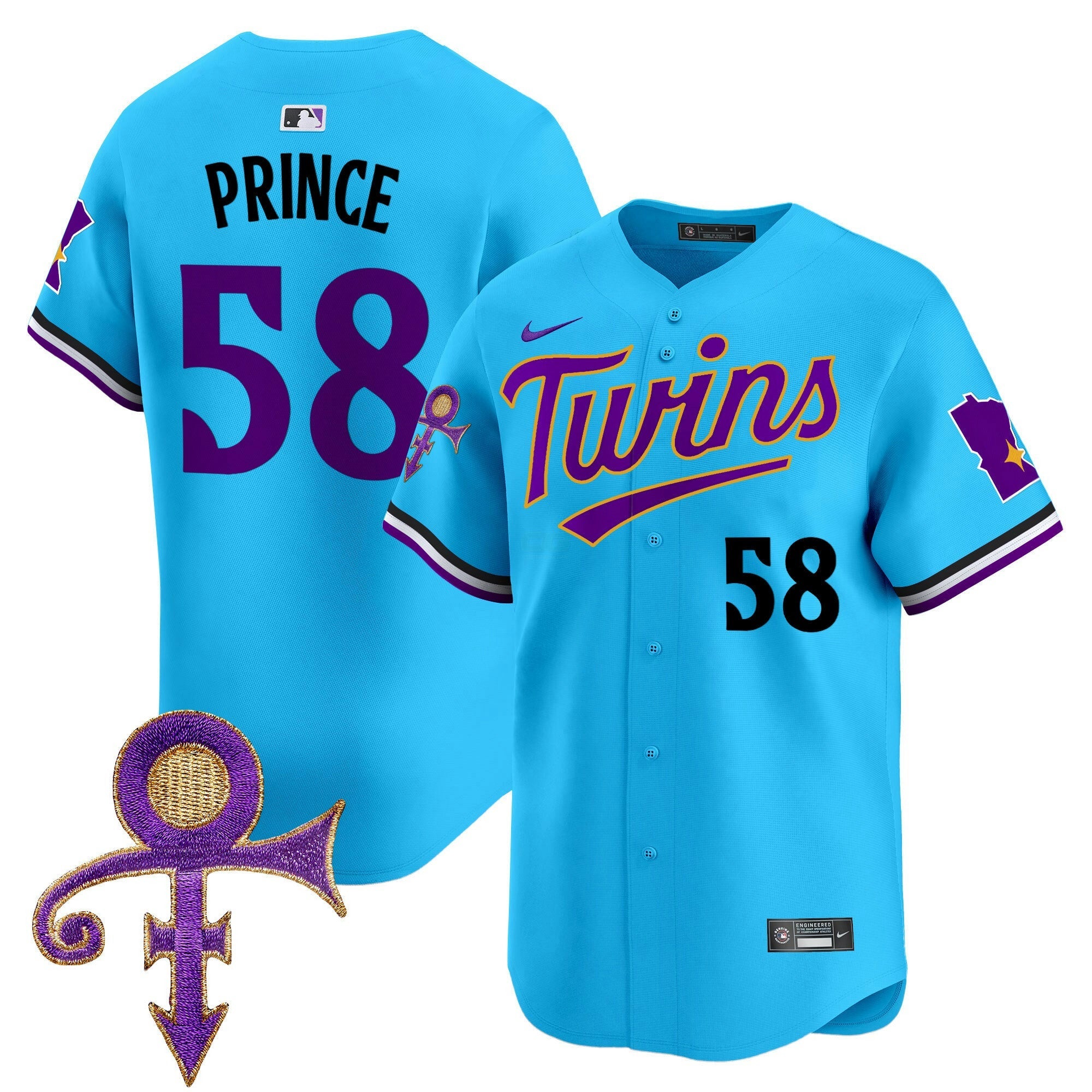 Camisa MLB Men’s Minnesota Prince Patch Vapor Premier Limited Jersey V3