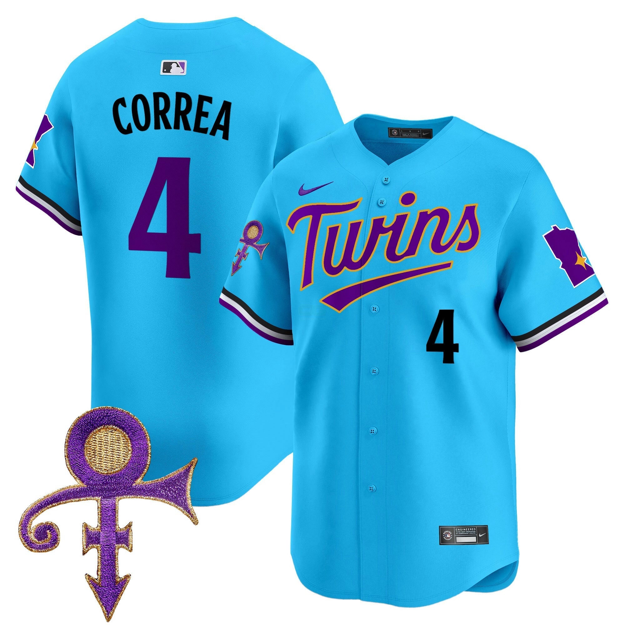 Camisa MLB Men’s Minnesota Prince Patch Vapor Premier Limited Jersey V3