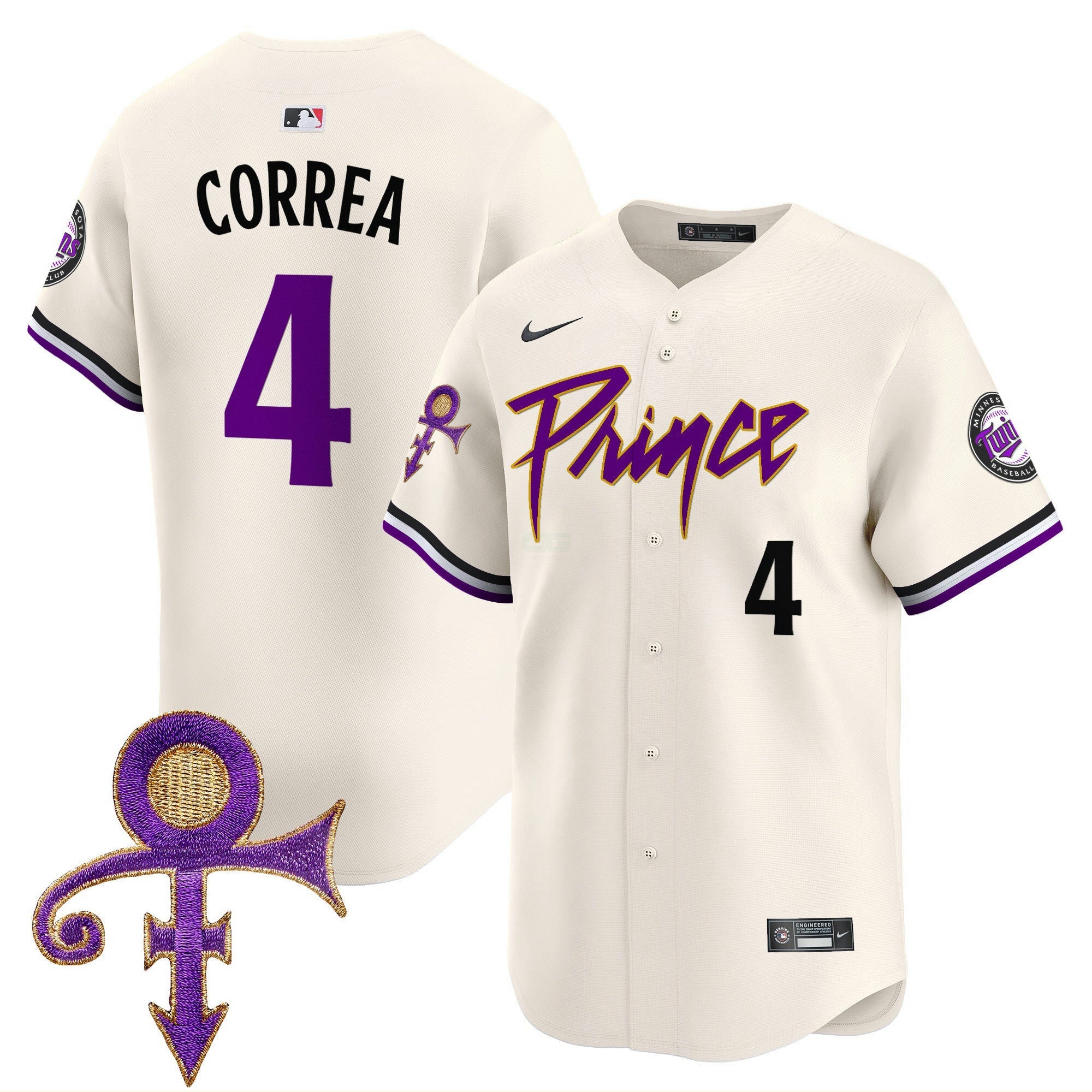 Camisa MLB Men’s Minnesota Prince Patch Vapor Premier Limited Jersey V4