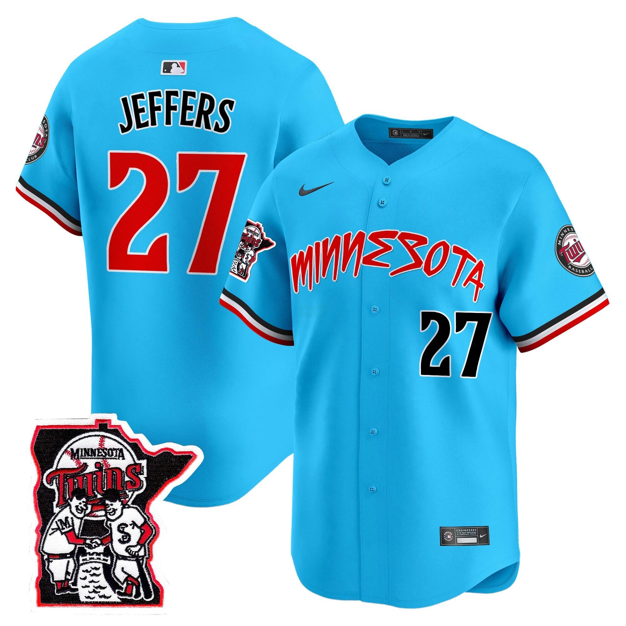 Camisa MLB Men’s Minnesota Shaking Hands Patch Vapor Premier Limited Jersey