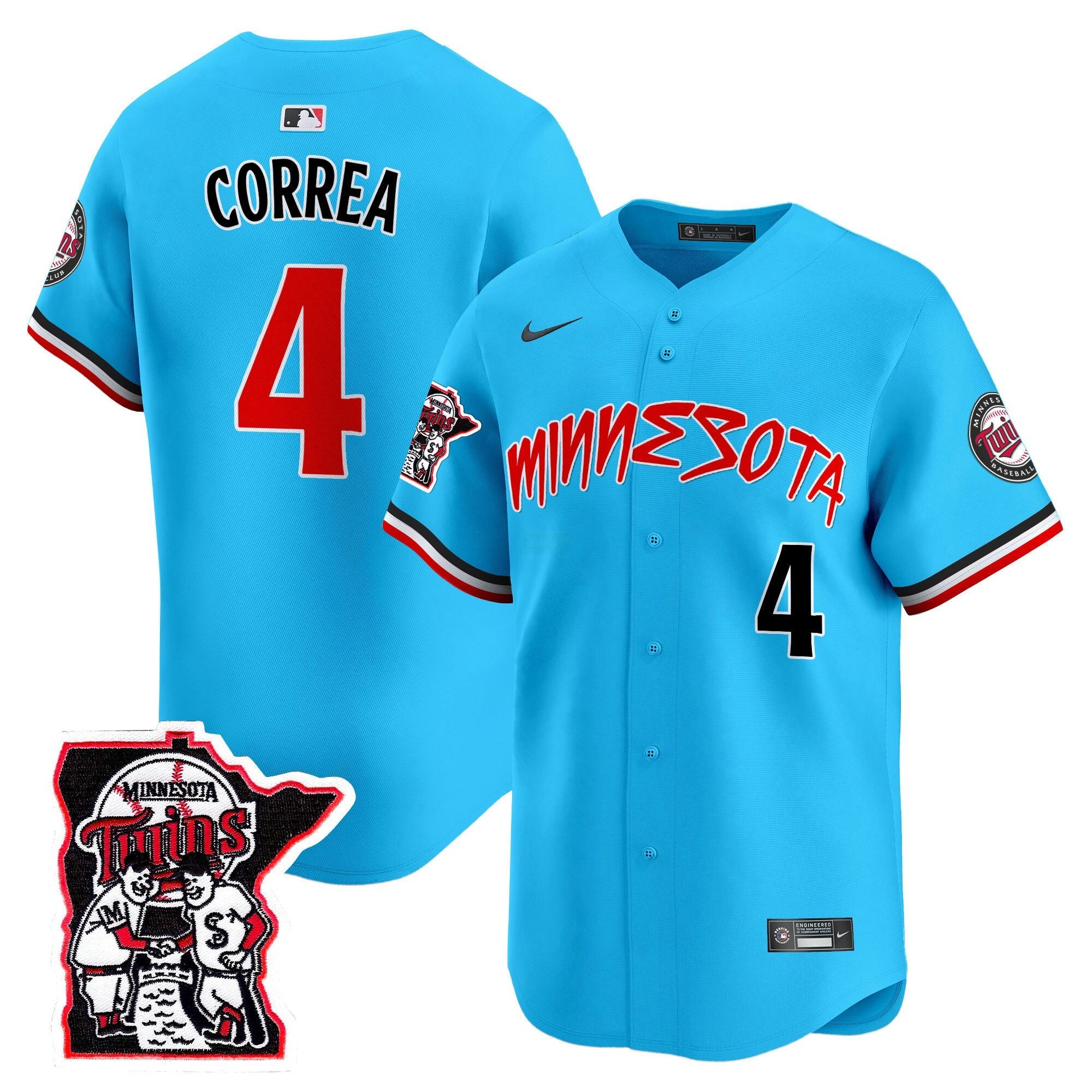Camisa MLB Men’s Minnesota Shaking Hands Patch Vapor Premier Limited Jersey