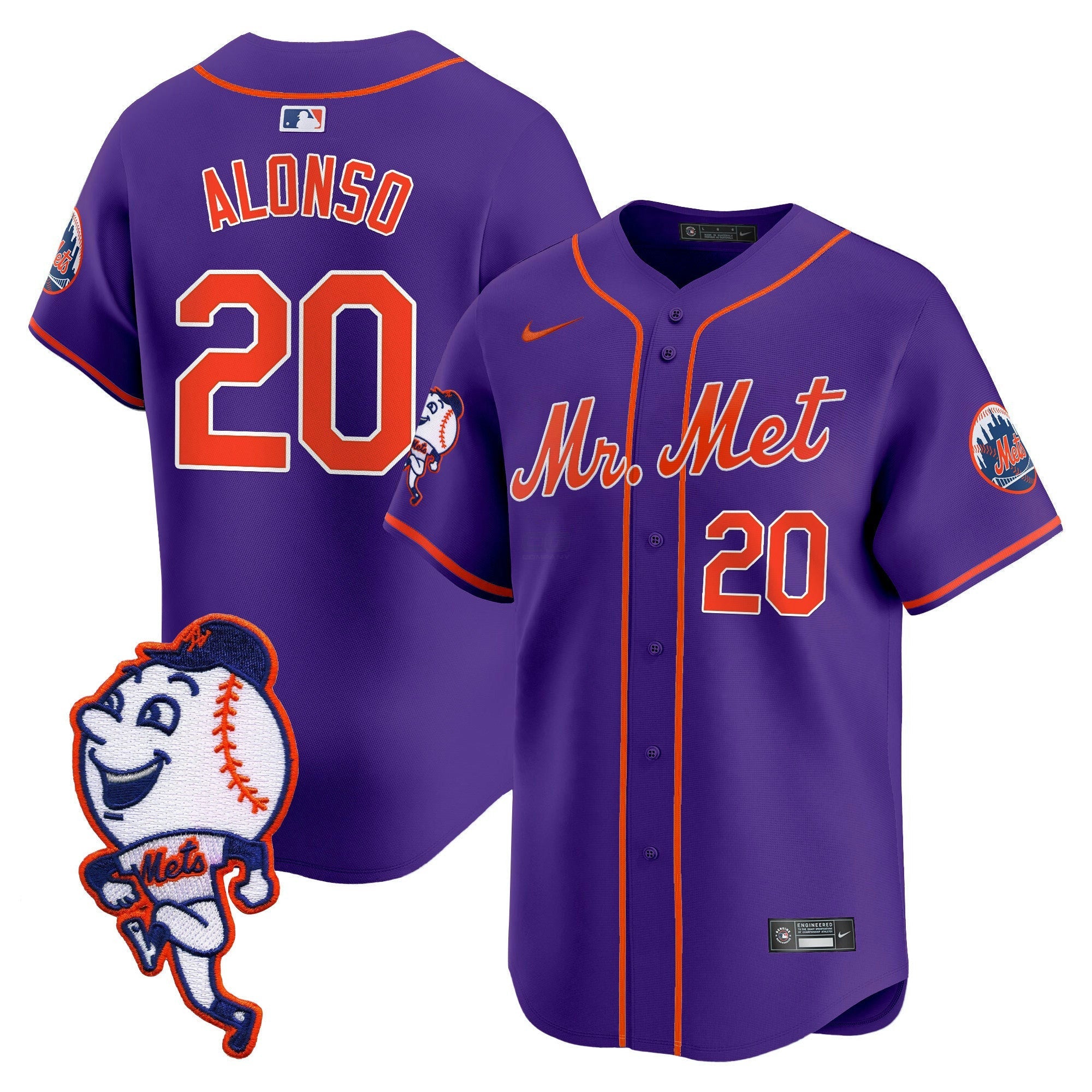 Camisa MLB Men’s Mr. Met Patch Vapor Premier Limited Jersey