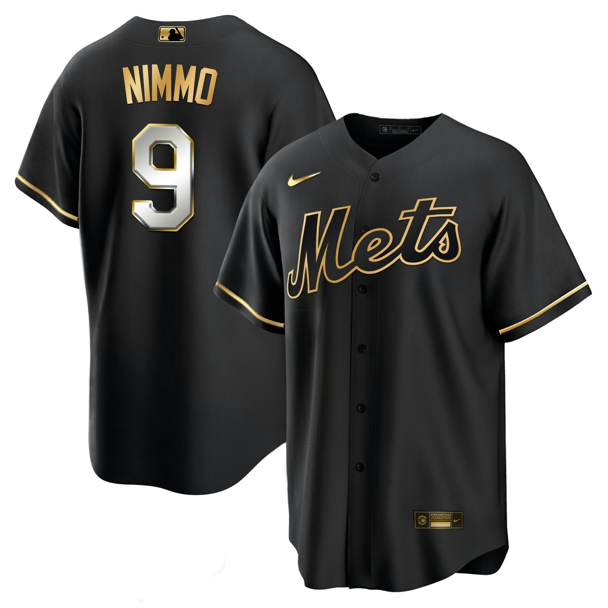 Camisa MLB Men’s New York Black Limited & Dourada Jersey