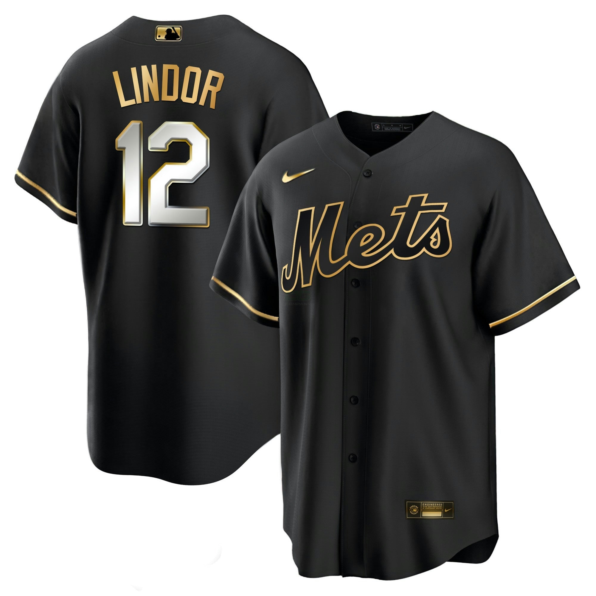 Camisa MLB Men’s New York Black Limited & Dourada Jersey