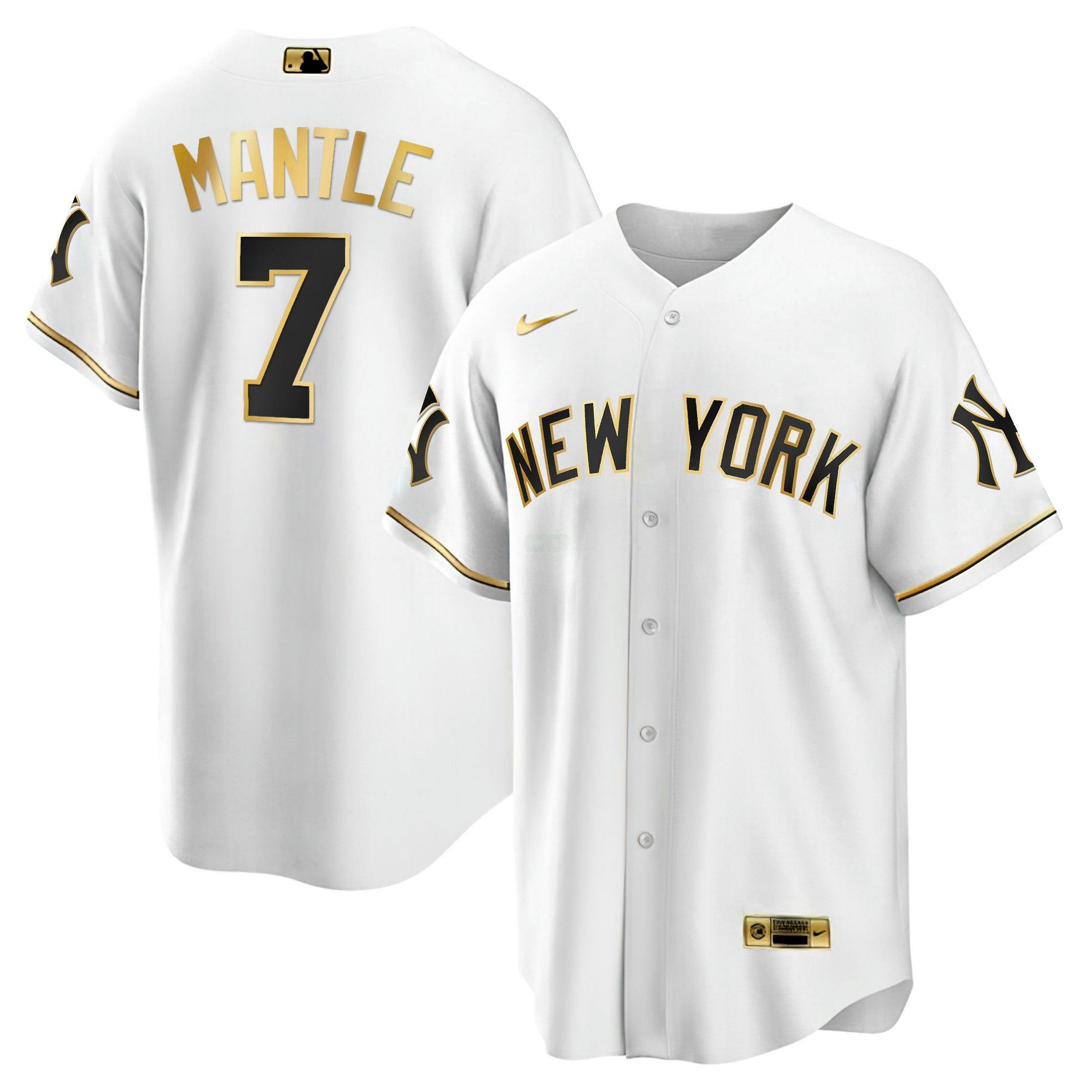 Camisa MLB Men’s New York Branca Dourada & Preta Dourada Jersey