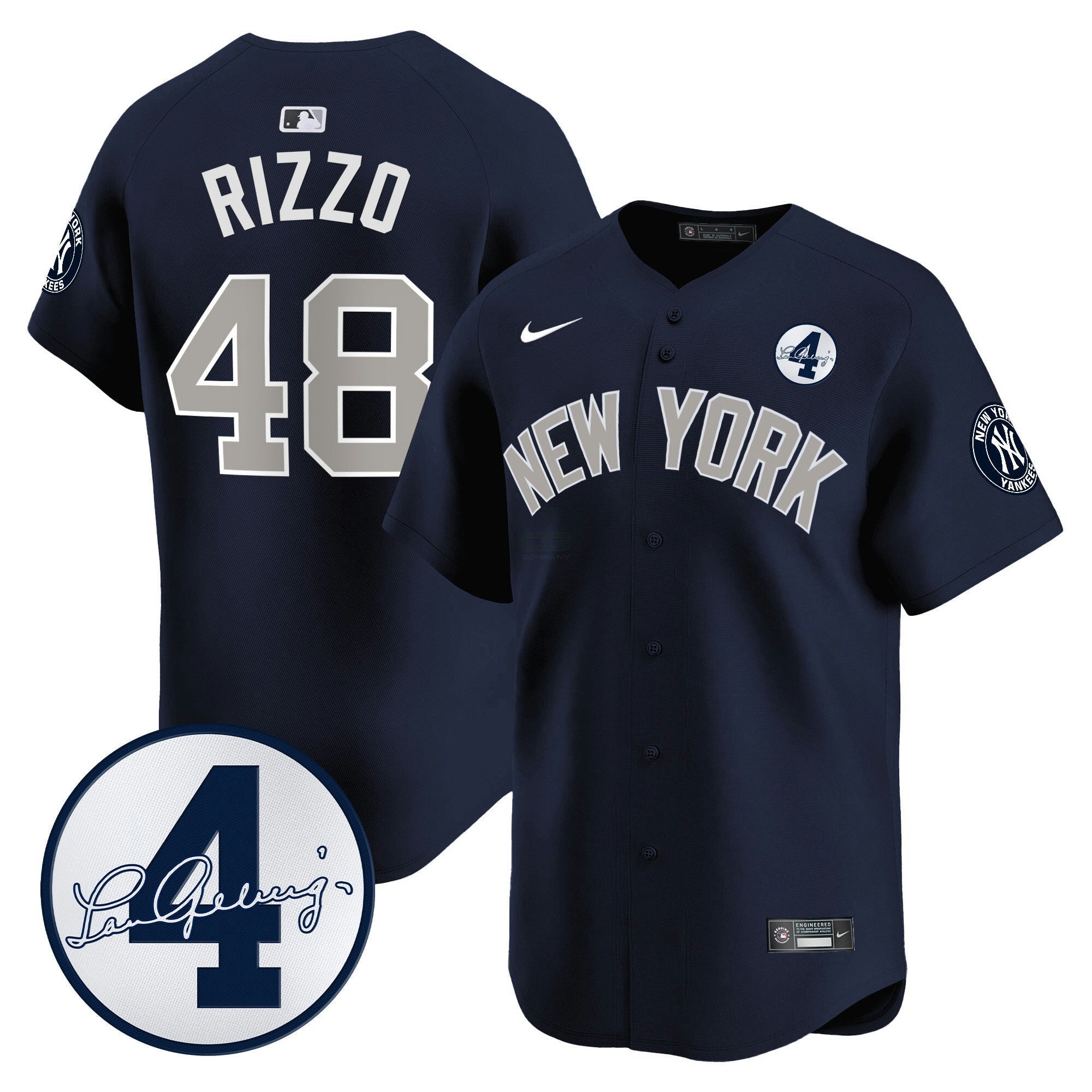 Camisa MLB Men’s New York Lou Gehrig Patch Vapor Premier Limited Jersey