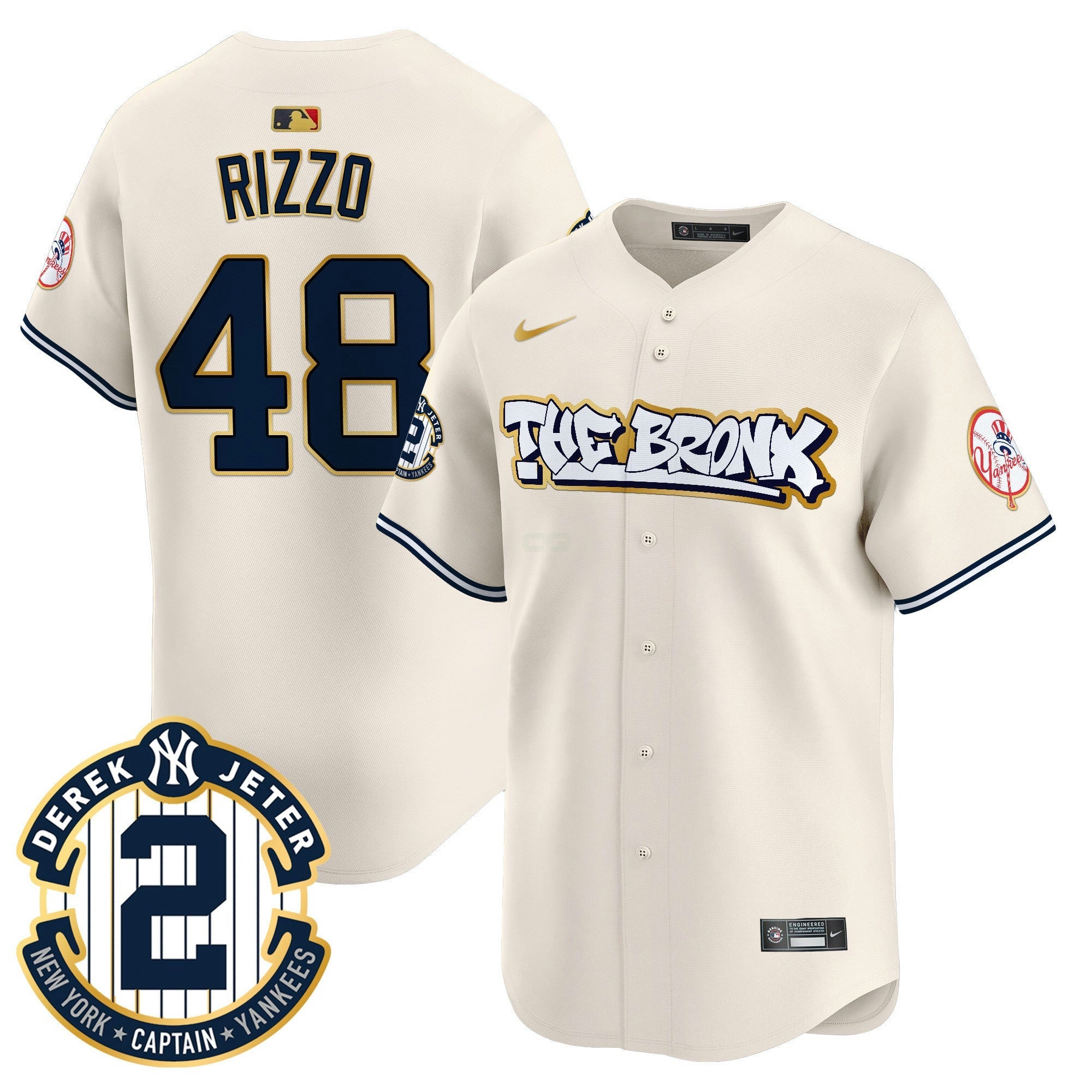Camisa MLB Men’s New York The Bronx Graffiti Gold Trim Vapor Premier Limited Jersey
