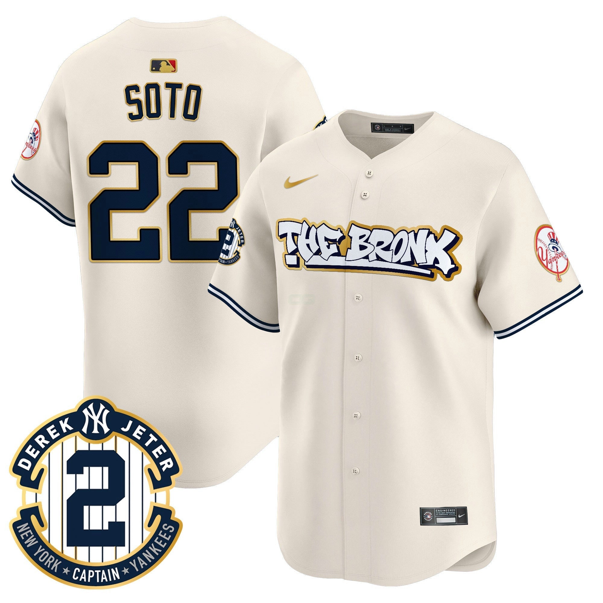 Camisa MLB Men’s New York The Bronx Graffiti Gold Trim Vapor Premier Limited Jersey