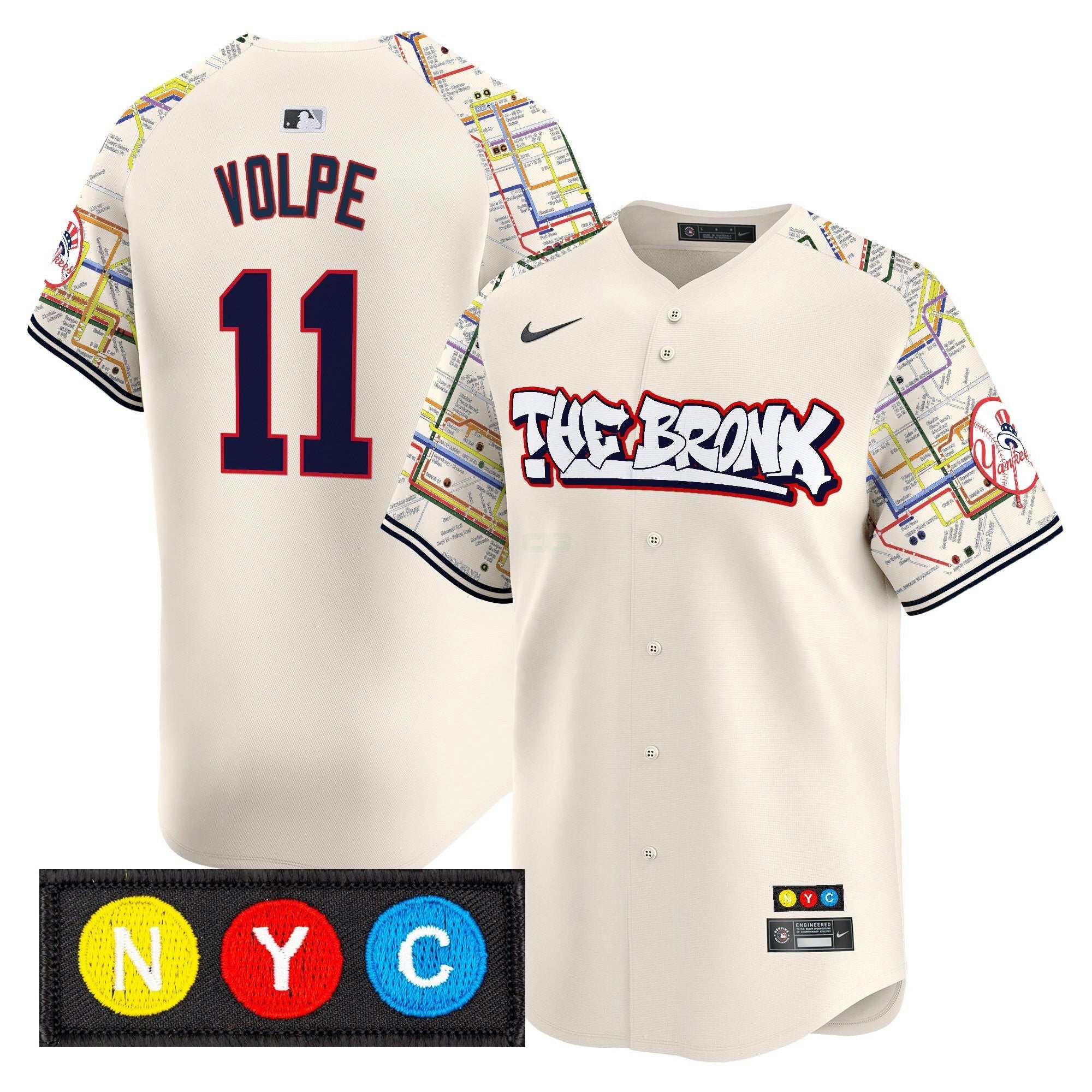 Camisa MLB Men’s New York The Bronx Subway Style Vapor Premier Limited Jersey – Stitched