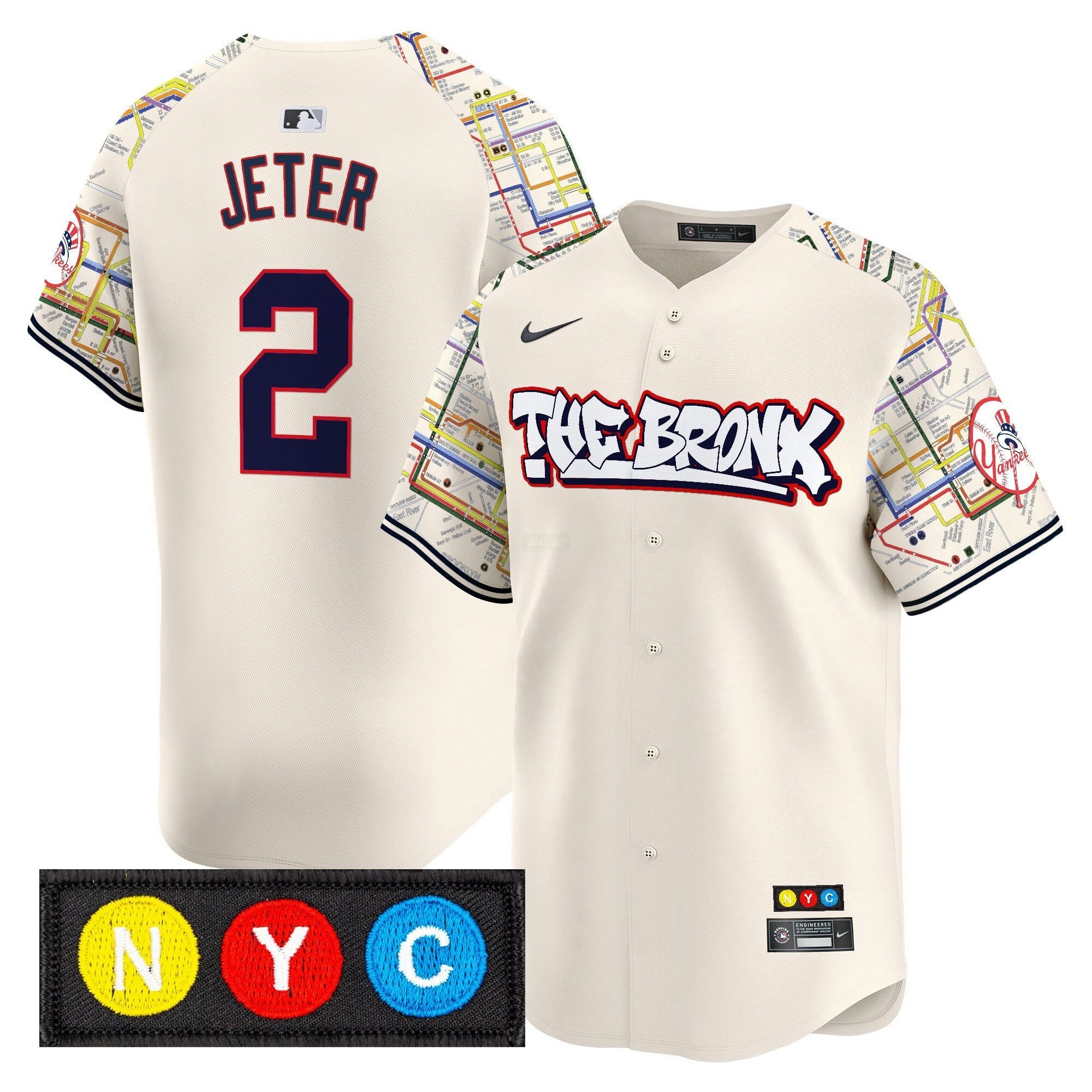 Camisa MLB Men’s New York The Bronx Subway Style Vapor Premier Limited Jersey – Stitched