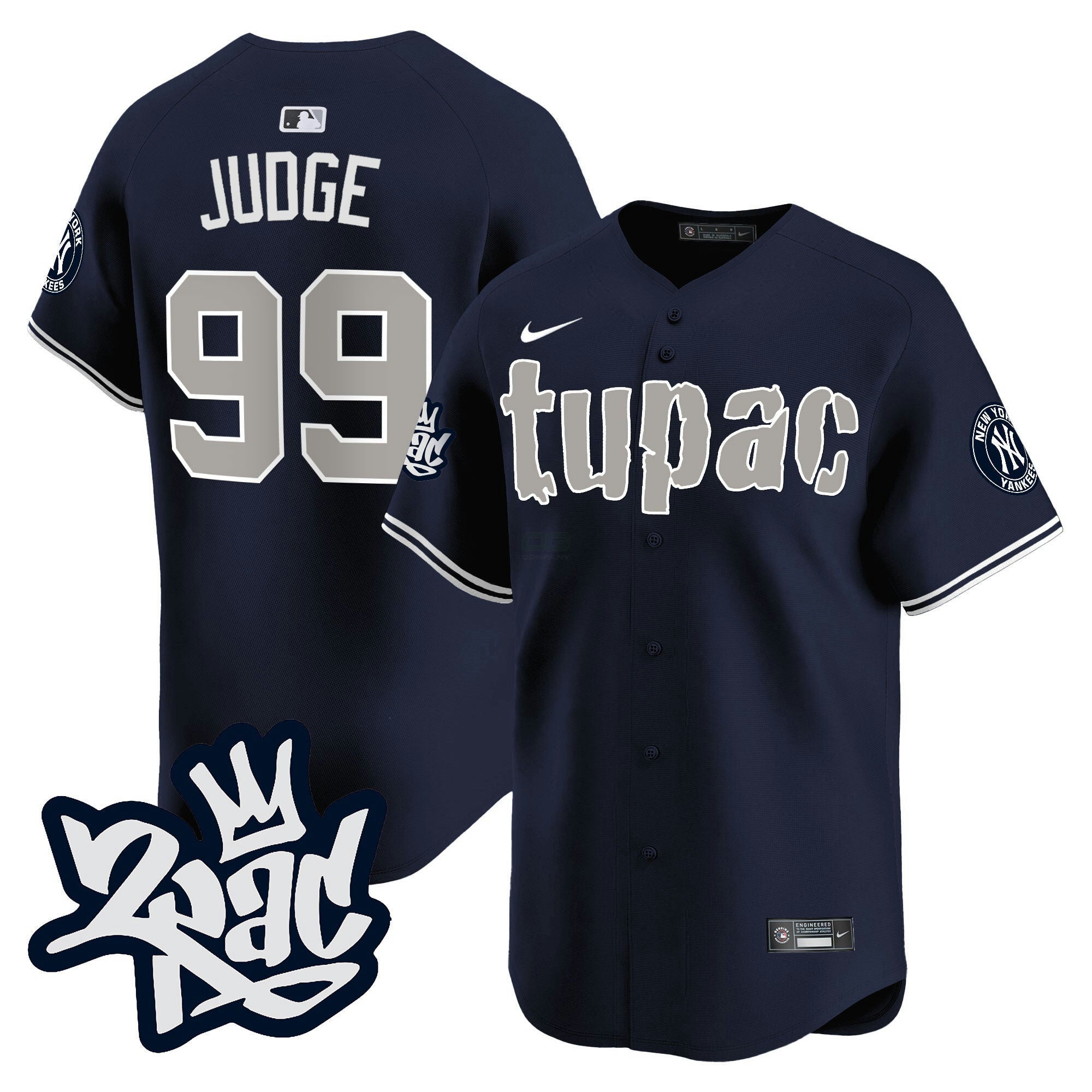Camisa MLB Men’s New York Tupac Shakur Vapor Premier Limited Jersey