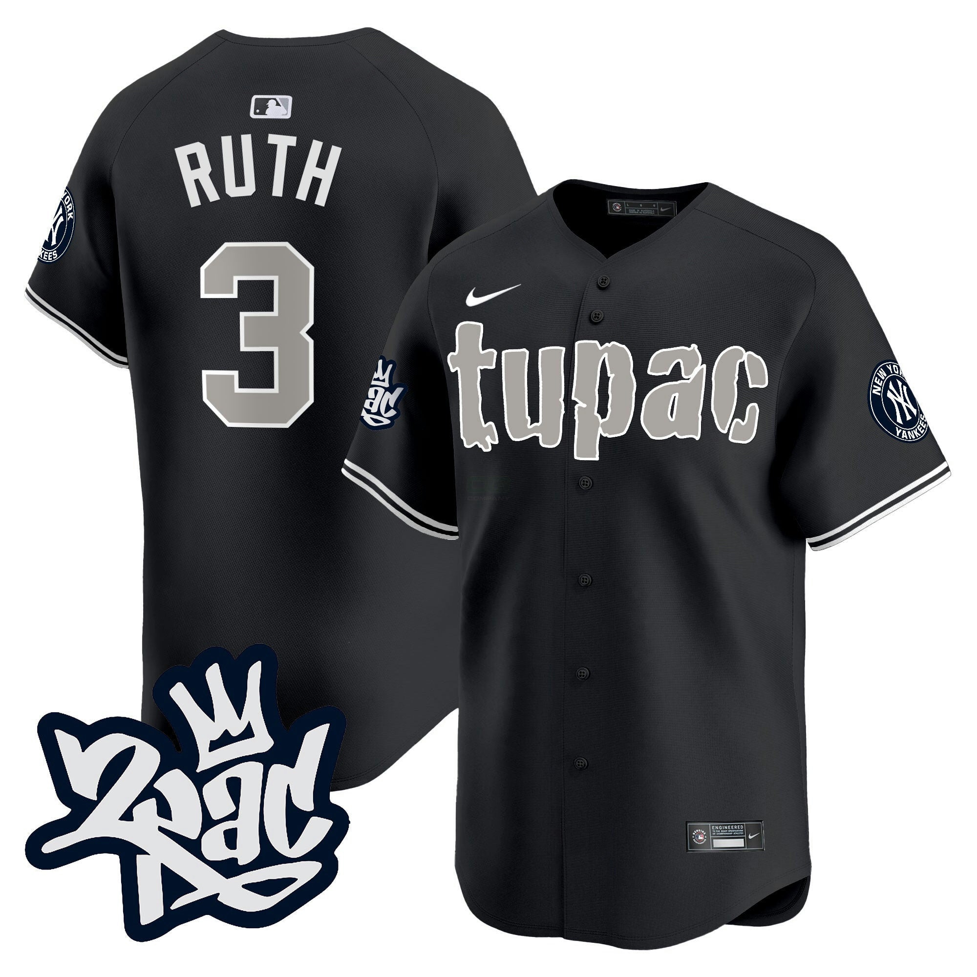 Camisa MLB Men’s New York Tupac Shakur Vapor Premier Limited Jersey