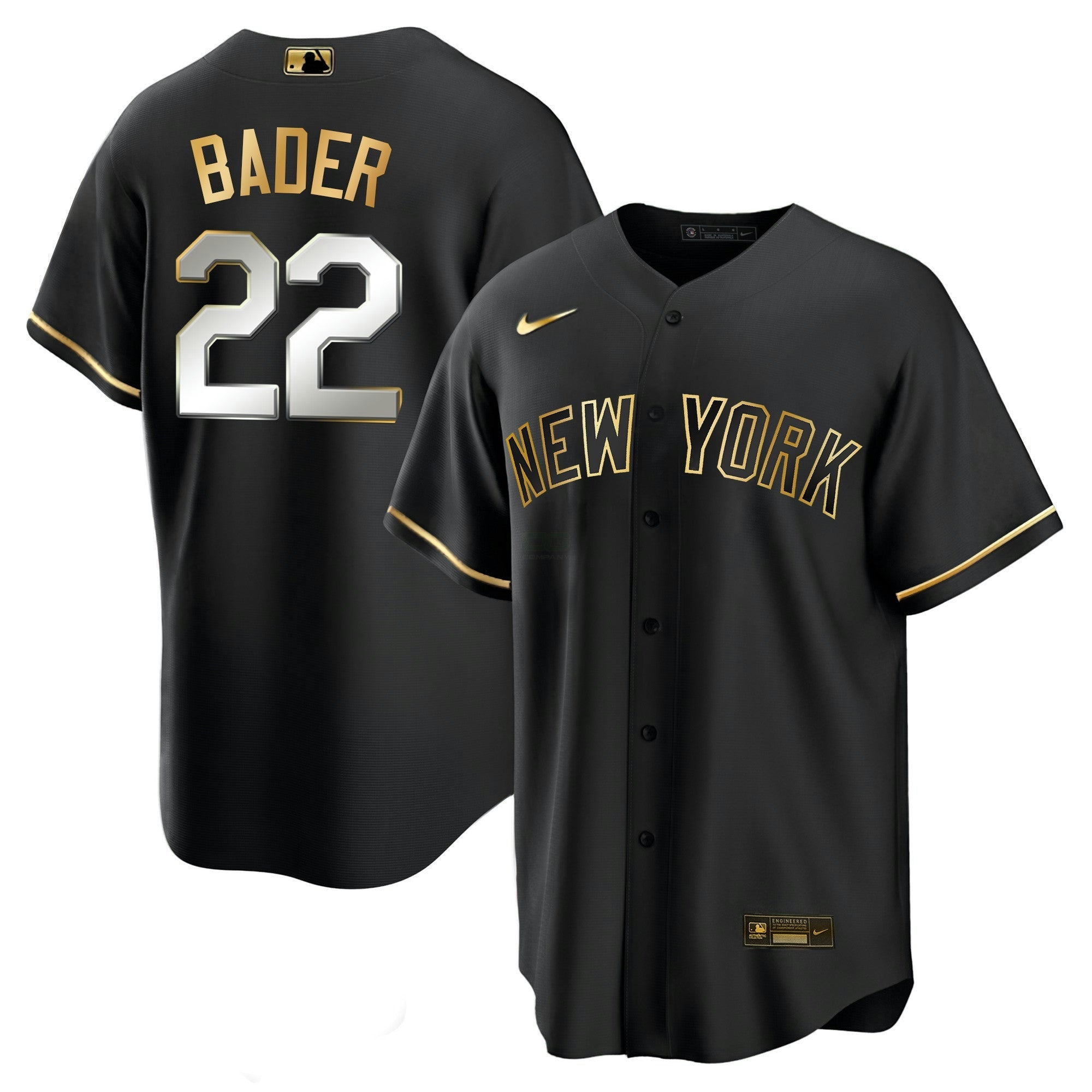 Camisa MLB Men’s New York Yankees Black Limited & Dourada Jersey