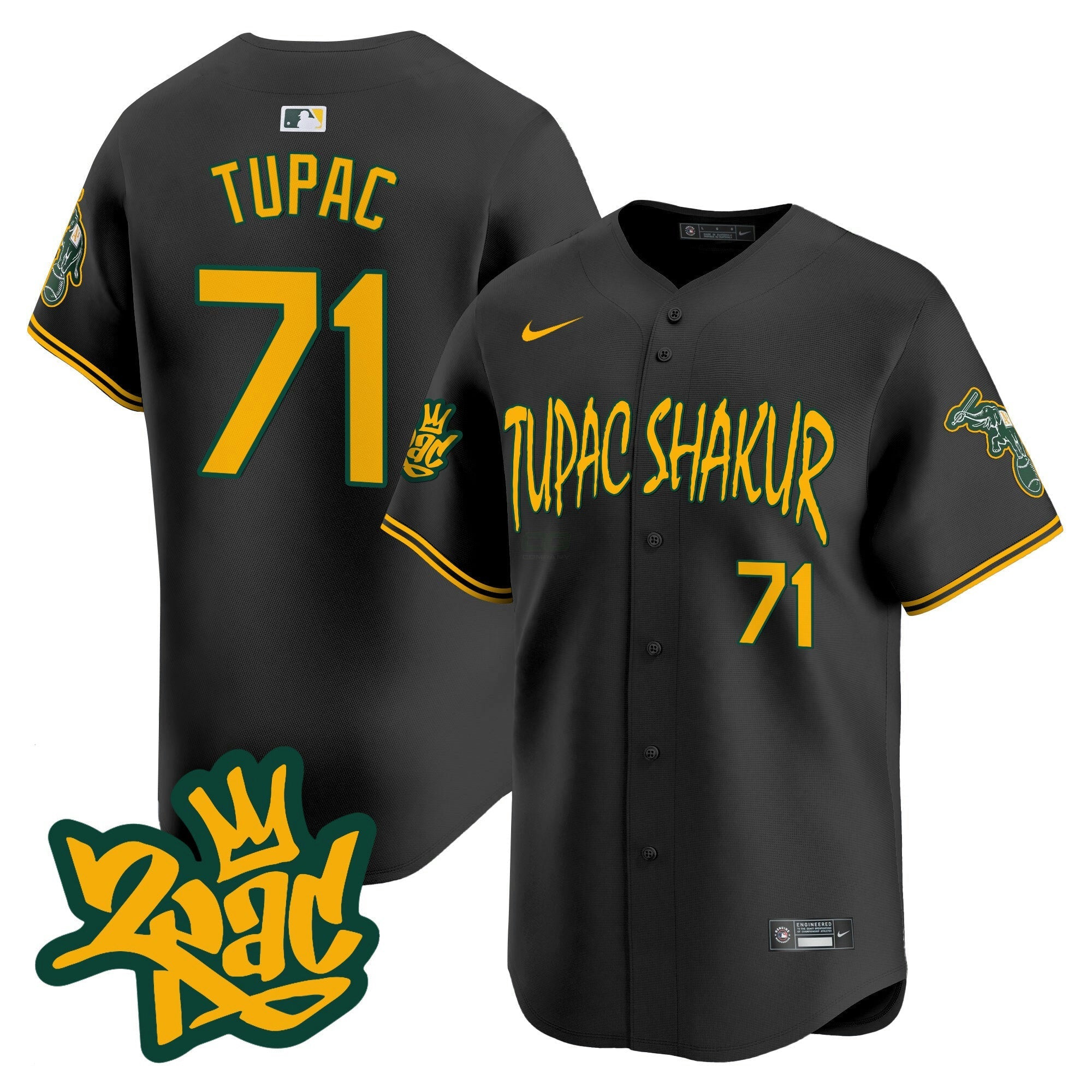 Camisa MLB Men’s Oakland Tupac Shakur Vapor Premier Limited Jersey