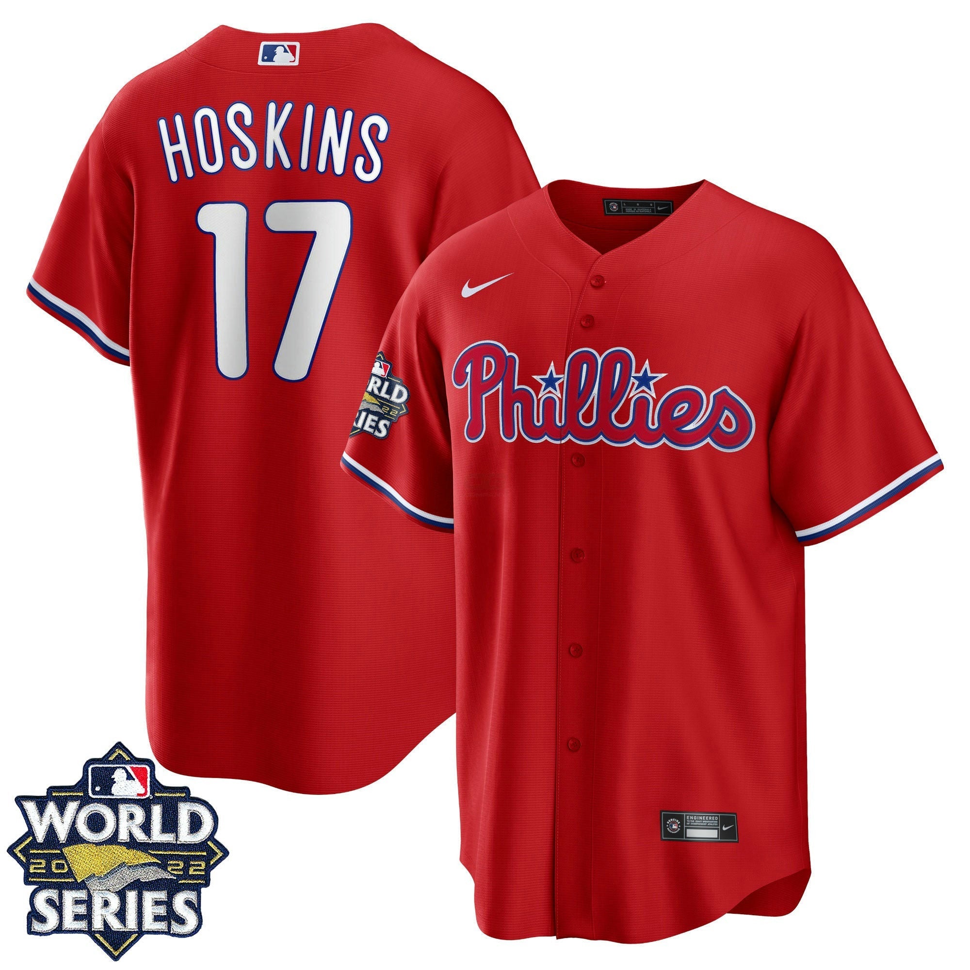 Camisa MLB Men’s Philadelphia 2022 World Series Vermelha Alternativa Player Jersey