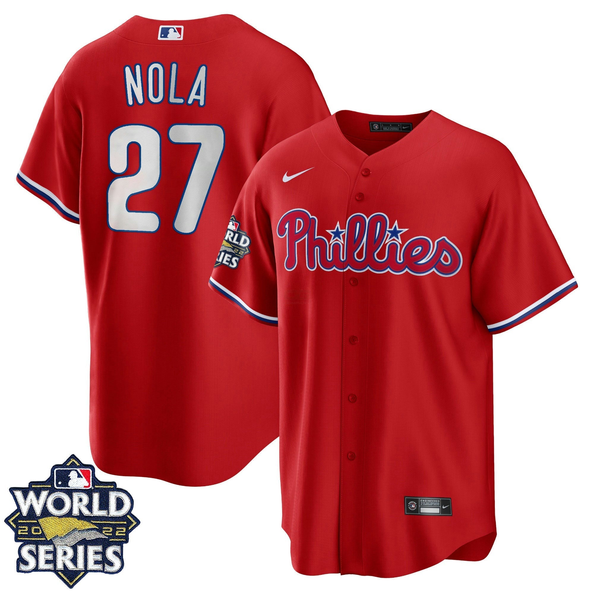 Camisa MLB Men’s Philadelphia 2022 World Series Vermelha Alternativa Player Jersey
