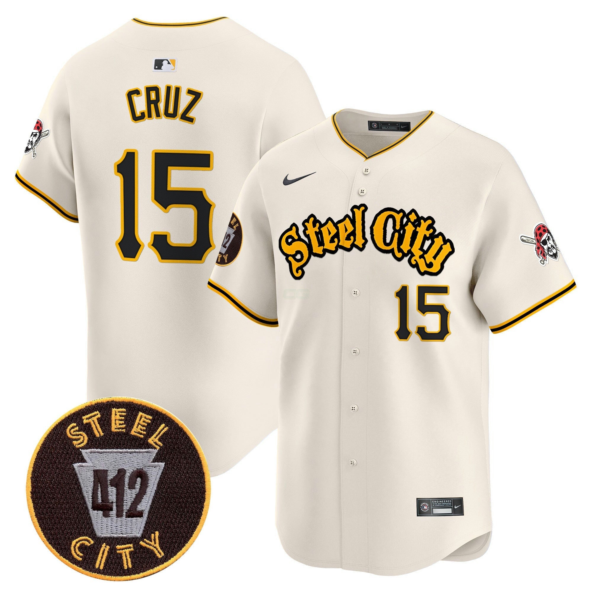 Camisa MLB Men’s Pittsburgh 412 Patch Vapor Premier Limited Jersey
