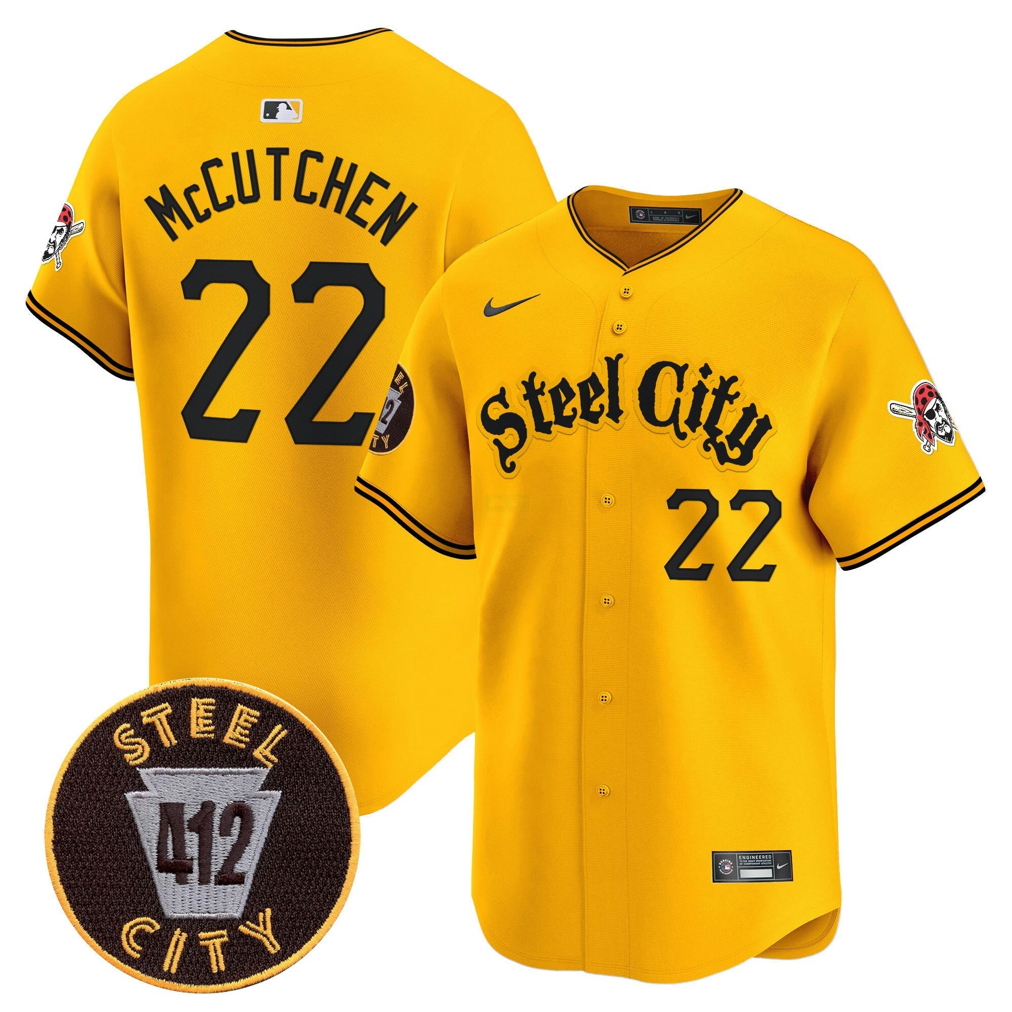 Camisa MLB Men’s Pittsburgh 412 Patch Vapor Premier Limited Jersey