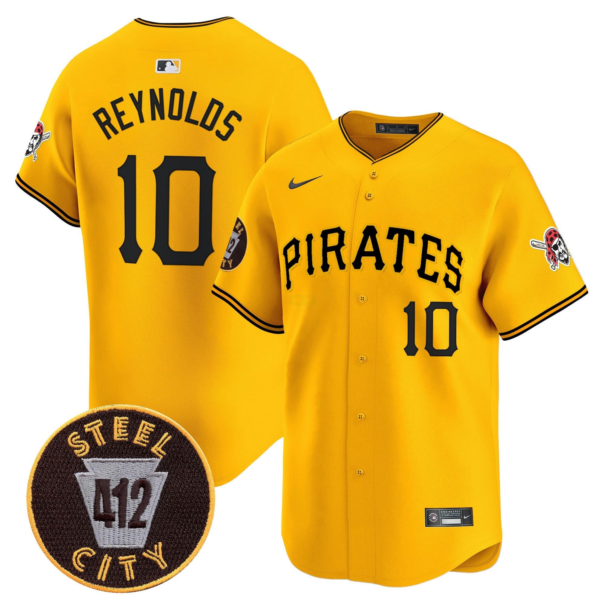 Camisa MLB Men’s Pittsburgh 412 Patch Vapor Premier Limited Jersey V3