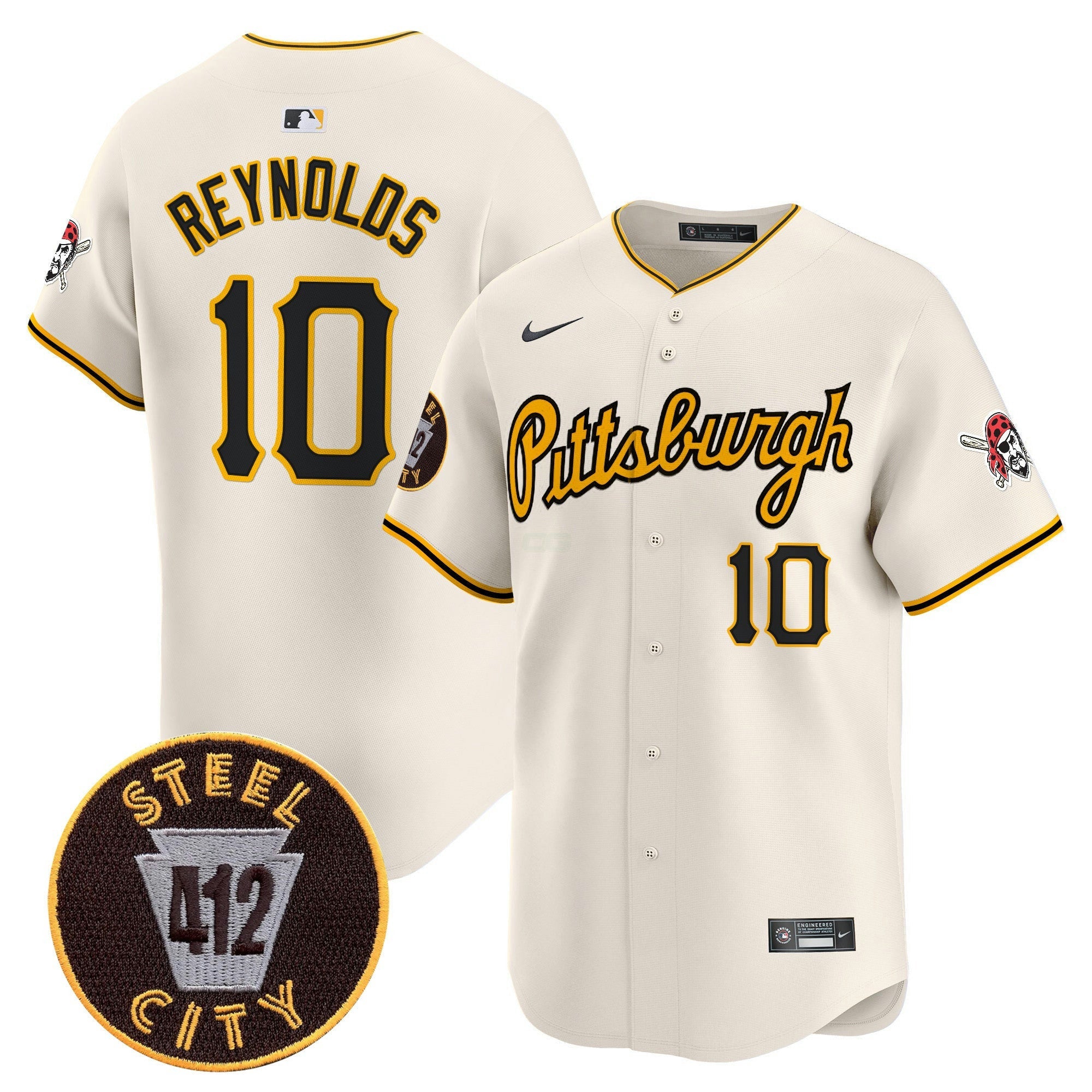 Camisa MLB Men’s Pittsburgh 412 Patch Vapor Premier Limited Jersey V4