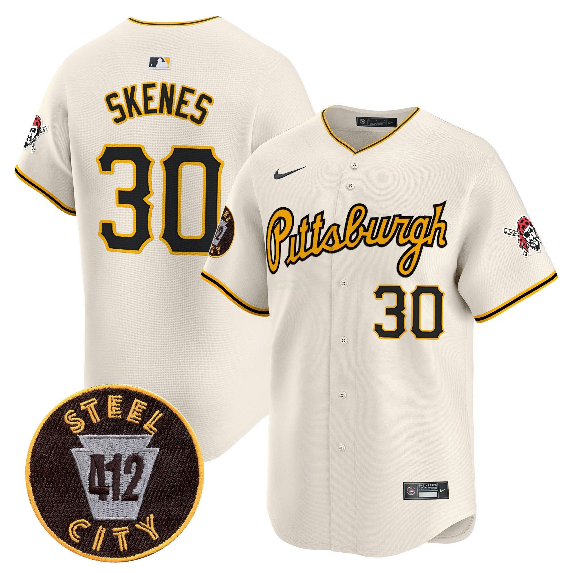 Camisa MLB Men’s Pittsburgh 412 Patch Vapor Premier Limited Jersey V4