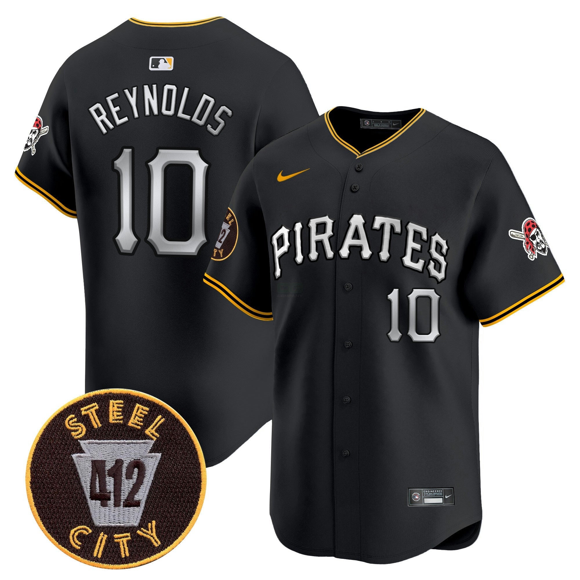Camisa MLB Men’s Pittsburgh 412 Patch Vapor Premier Limited Jersey V6
