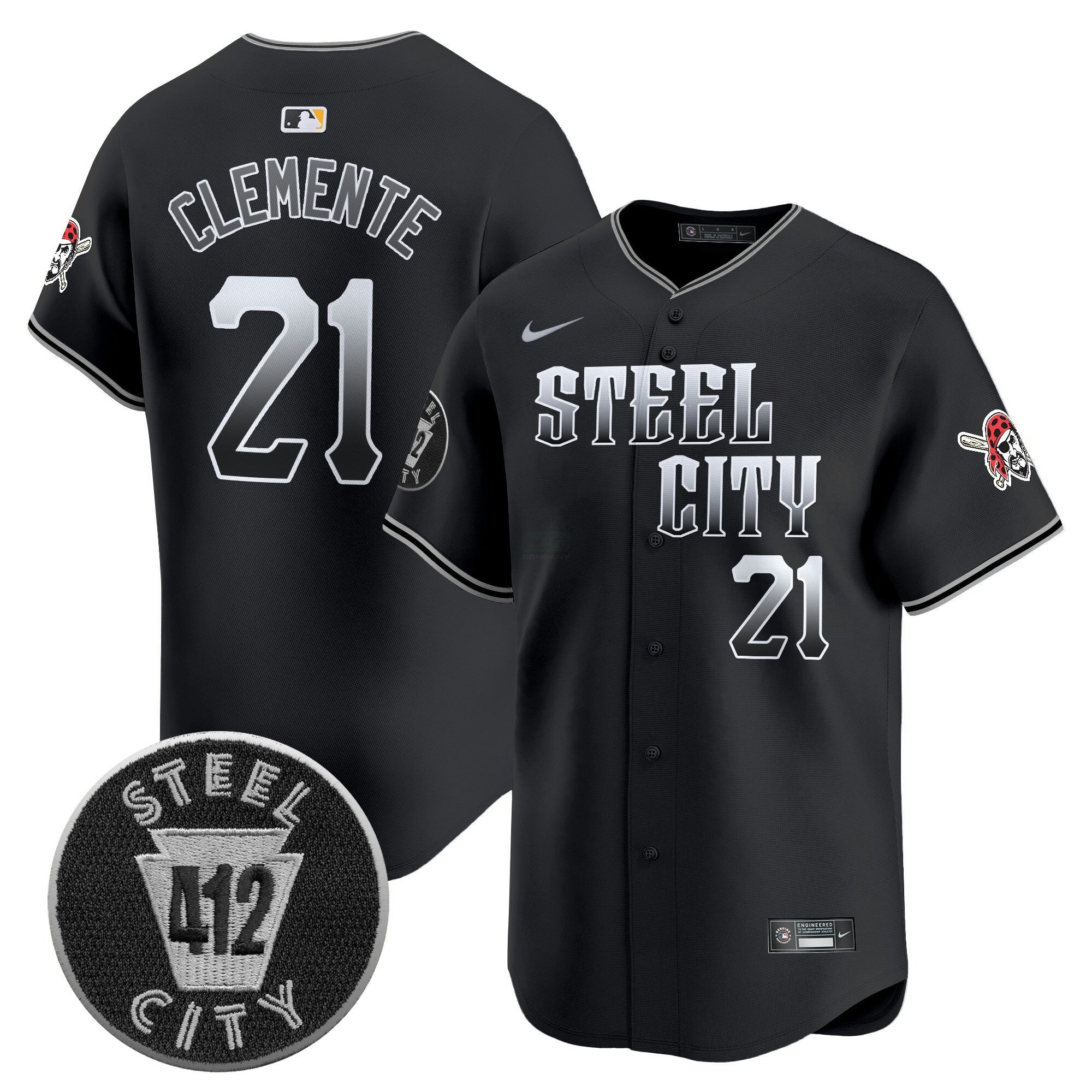 Camisa MLB Men’s Pittsburgh 412 Patch Vapor Premier Limited Jersey V8
