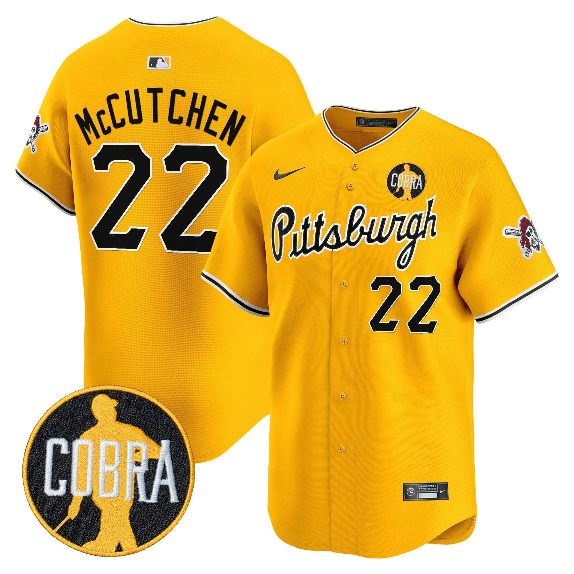 Camisa MLB Men’s Pittsburgh ‘Dave Parker Cobra Patch’ Vapor Premier Limited Jersey